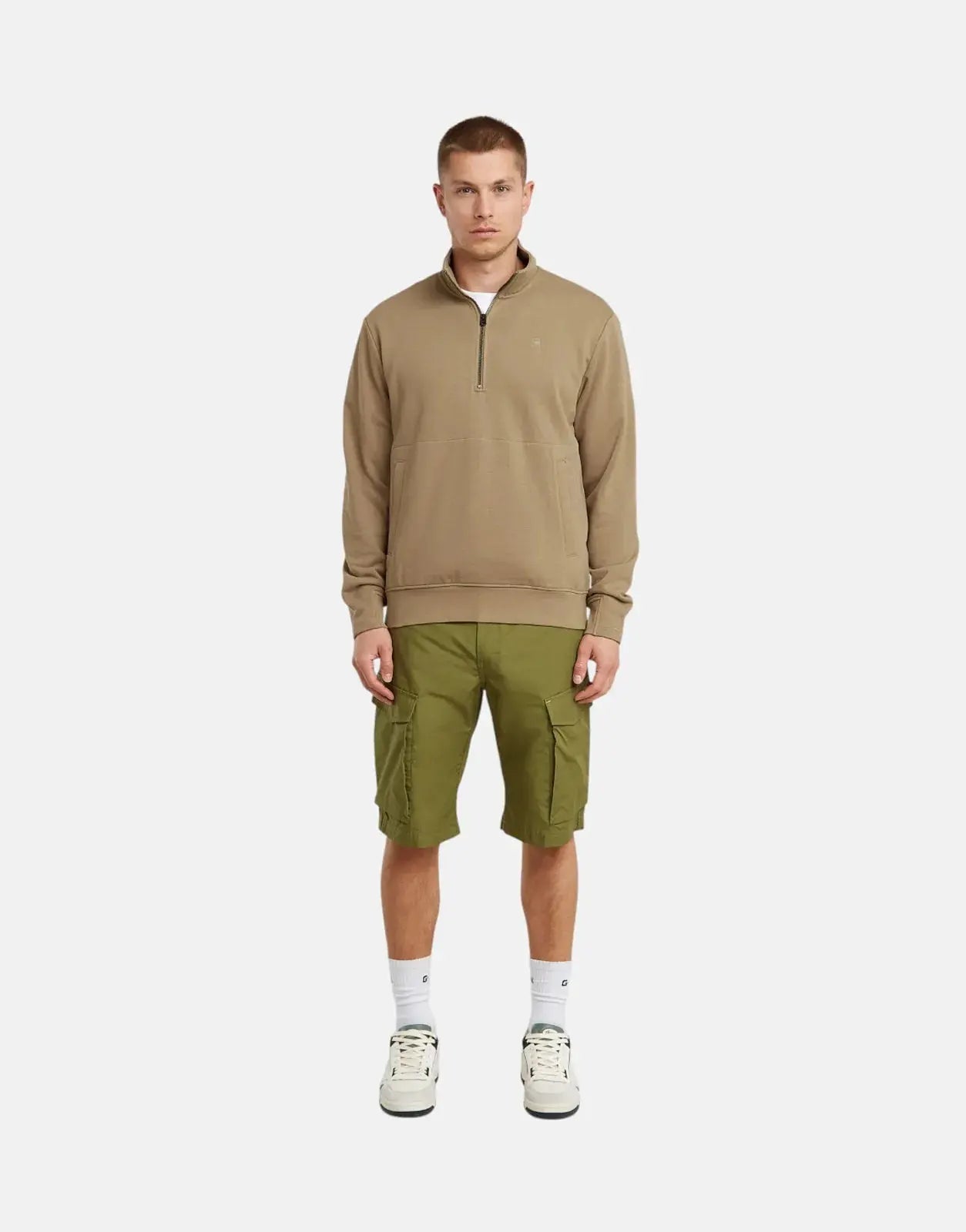 G-Star RAW Nifous Half Zip Sweatshirt Safari - Subwear