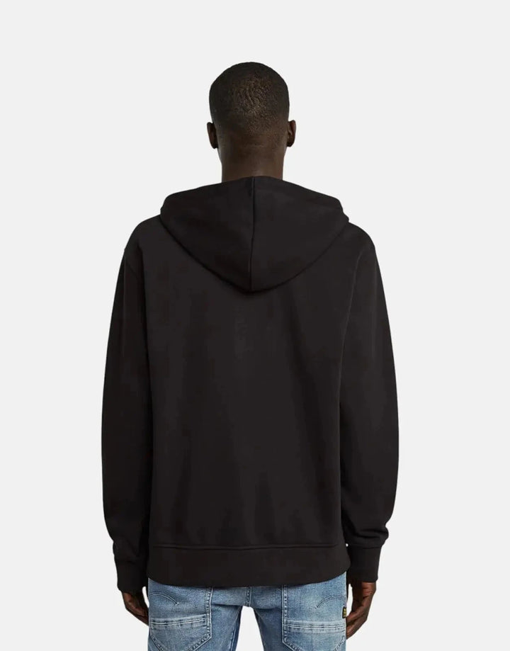 G-Star RAW Script Half Zip Black Hooded Sweatshirt - Subwear