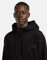G-Star RAW Script Half Zip Black Hooded Sweatshirt - Subwear