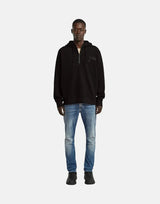 G-Star RAW Script Half Zip Black Hooded Sweatshirt - Subwear