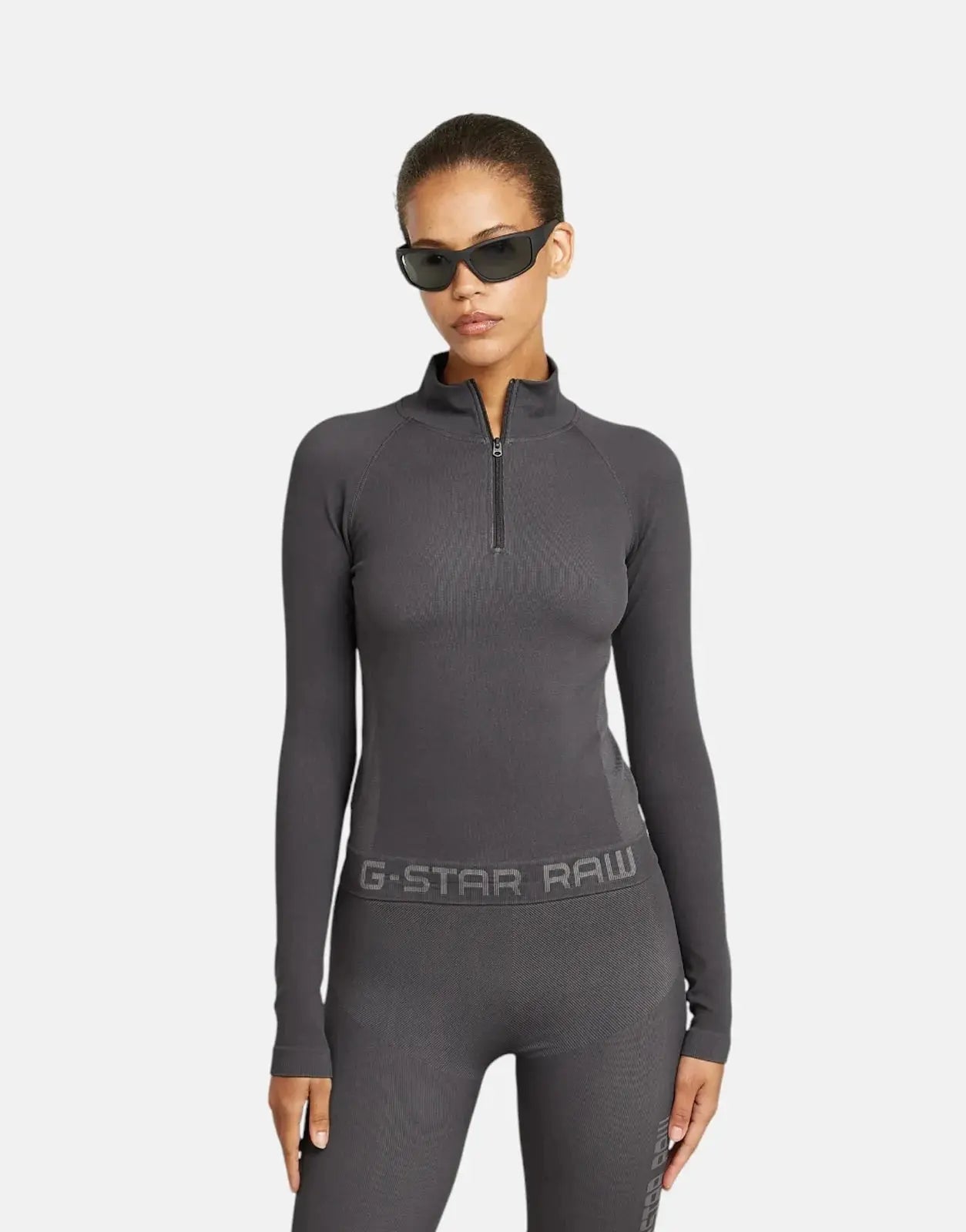 G-Star RAW Seamless Zip Grey Asphalt Leggings - Subwear