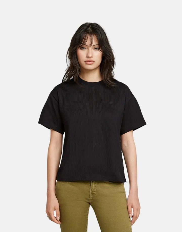 G-Star RAW Side Buttons Relaxed Black T-Shirt - Subwear