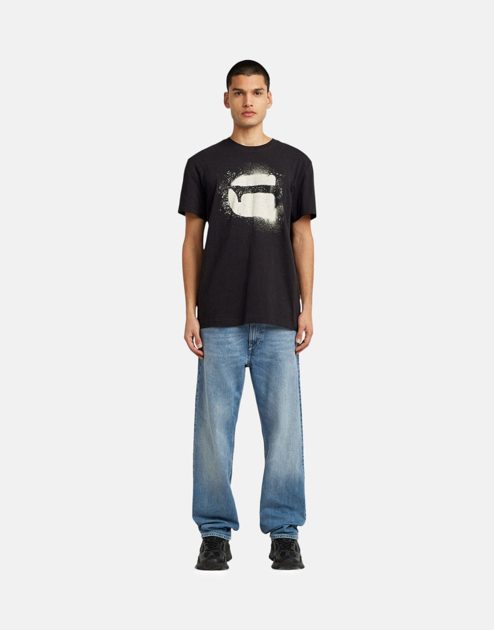 G-Star RAW Spray Logo Black T-Shirt - Subwear