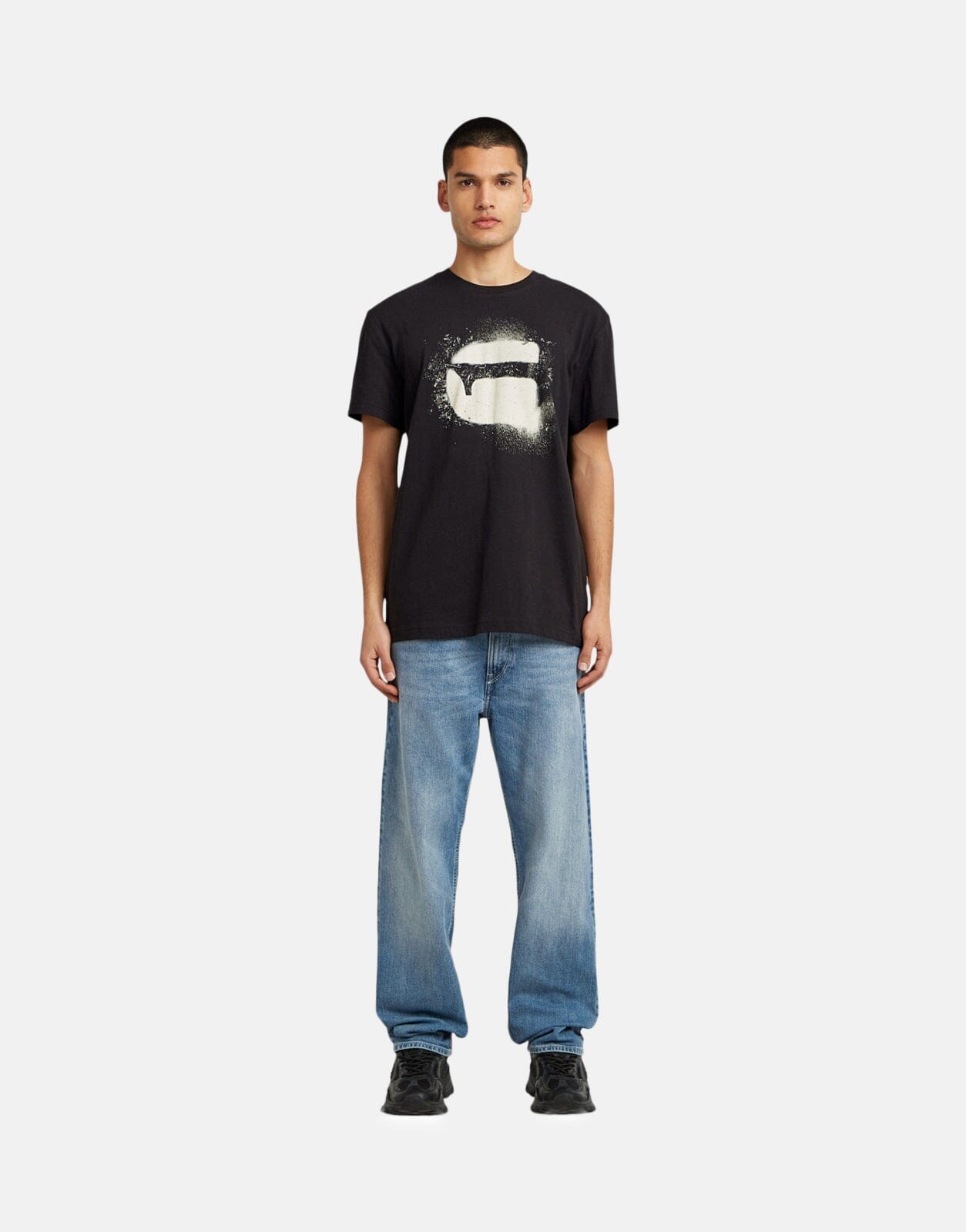 G-Star RAW Spray Logo Black T-Shirt - Subwear