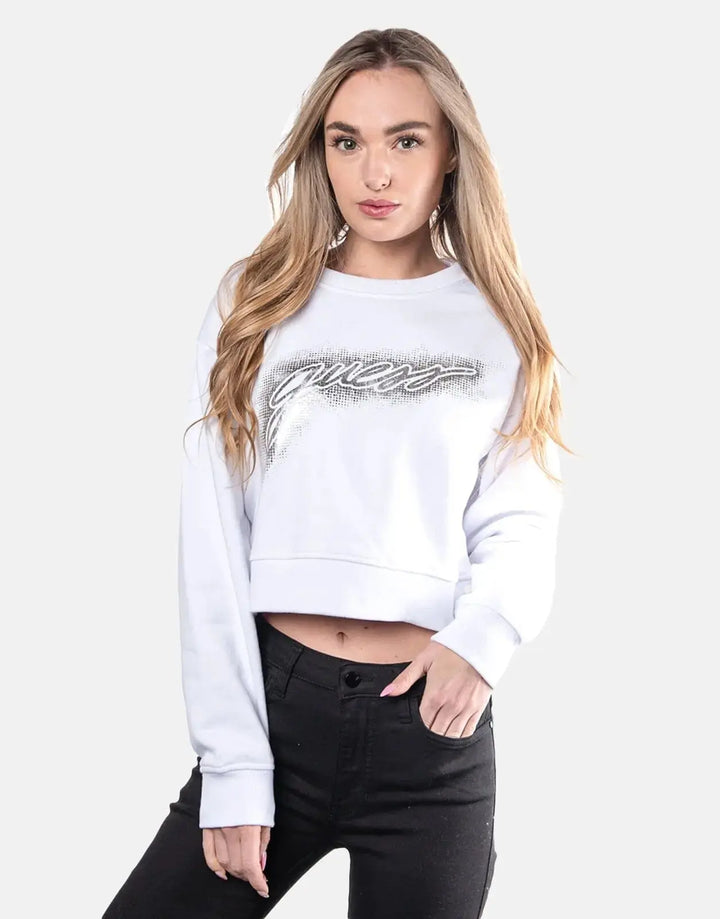 Guess Logo Crop Pullover Sweatshirt - Subwear