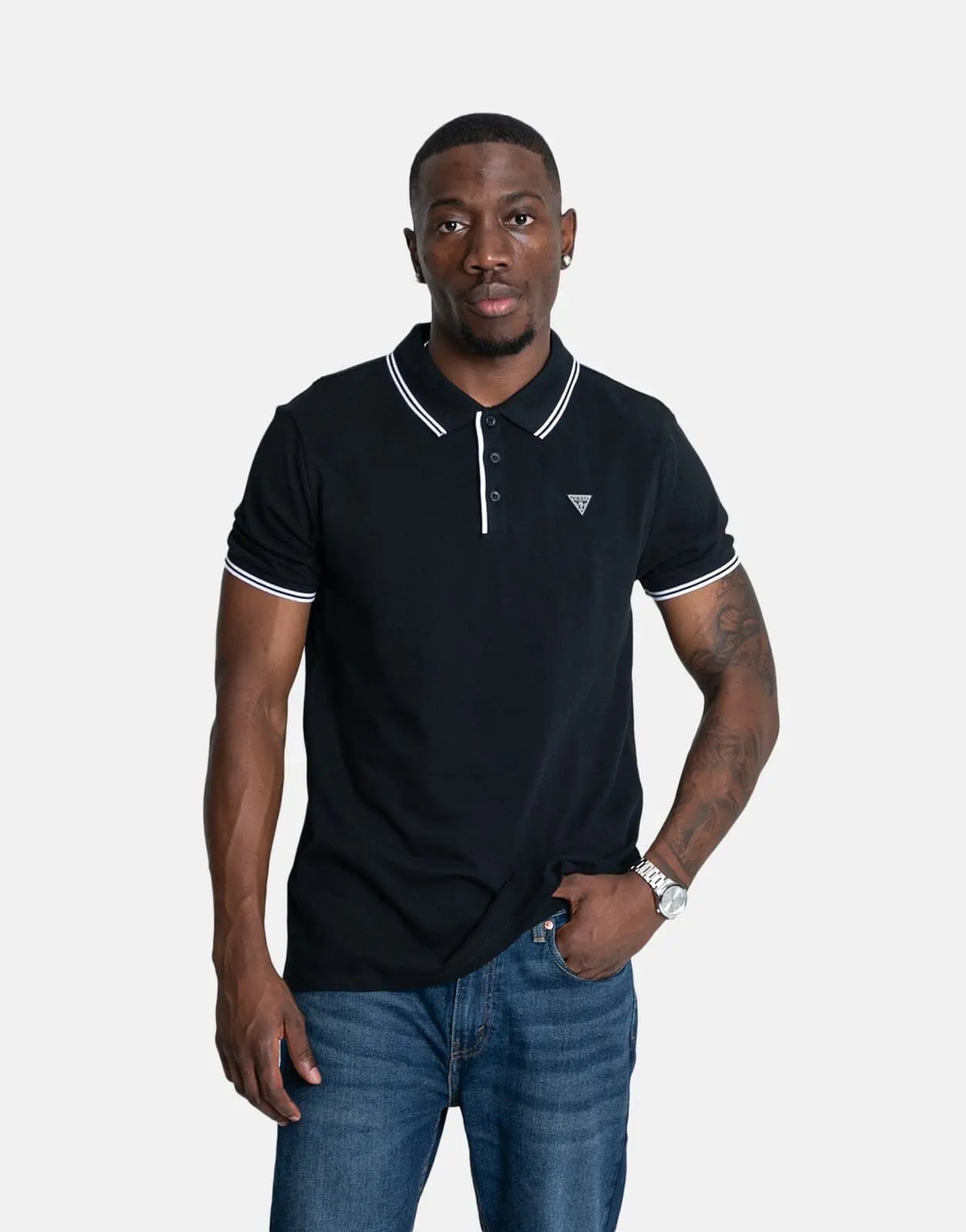 Guess Tipped Core Black Polo Shirt - Subwear