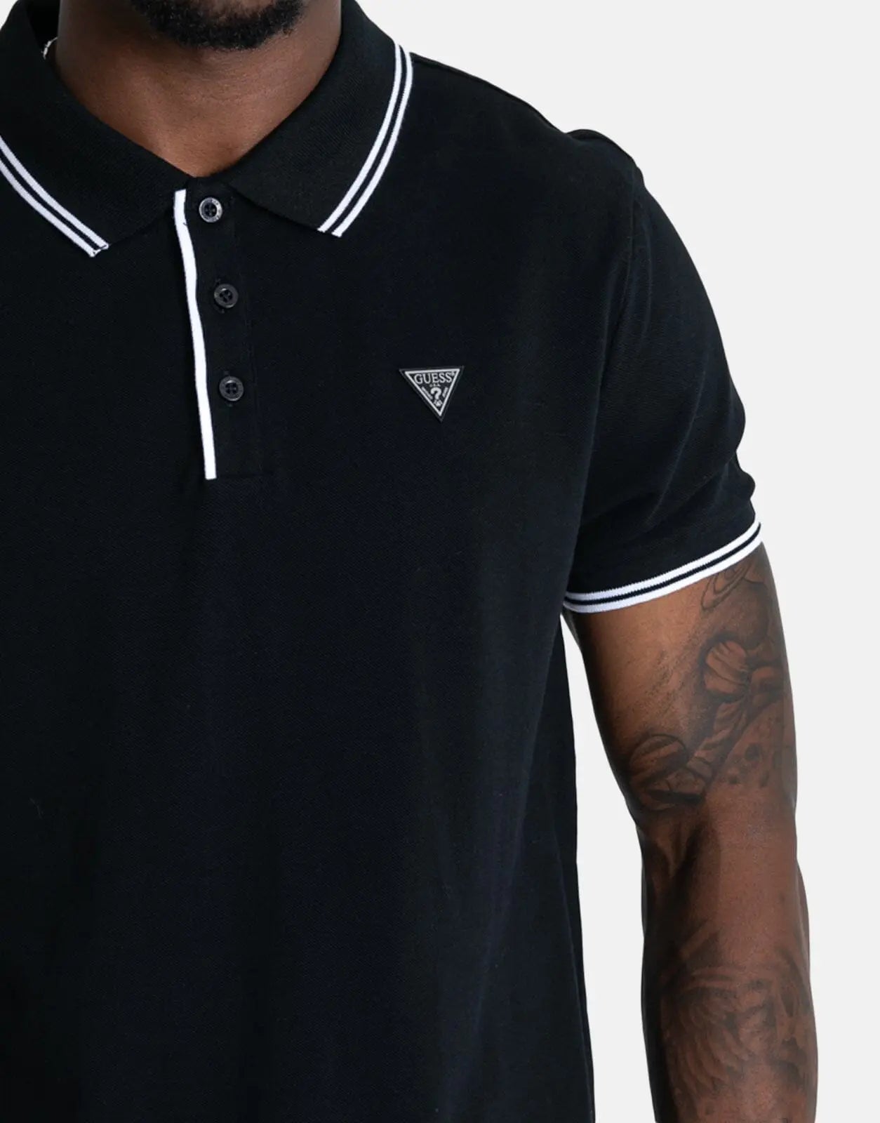 Guess Tipped Core Black Polo Shirt - Subwear