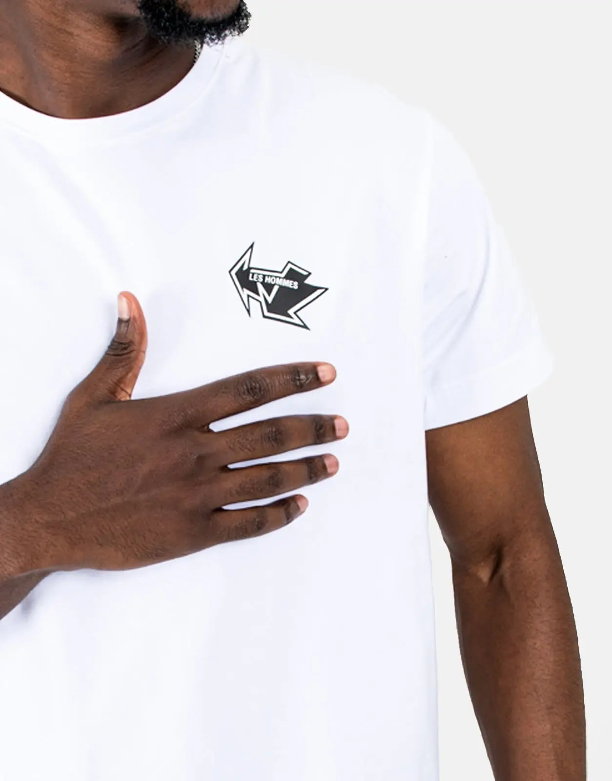 Les Hommes Arrow Back Print White T-Shirt - Subwear