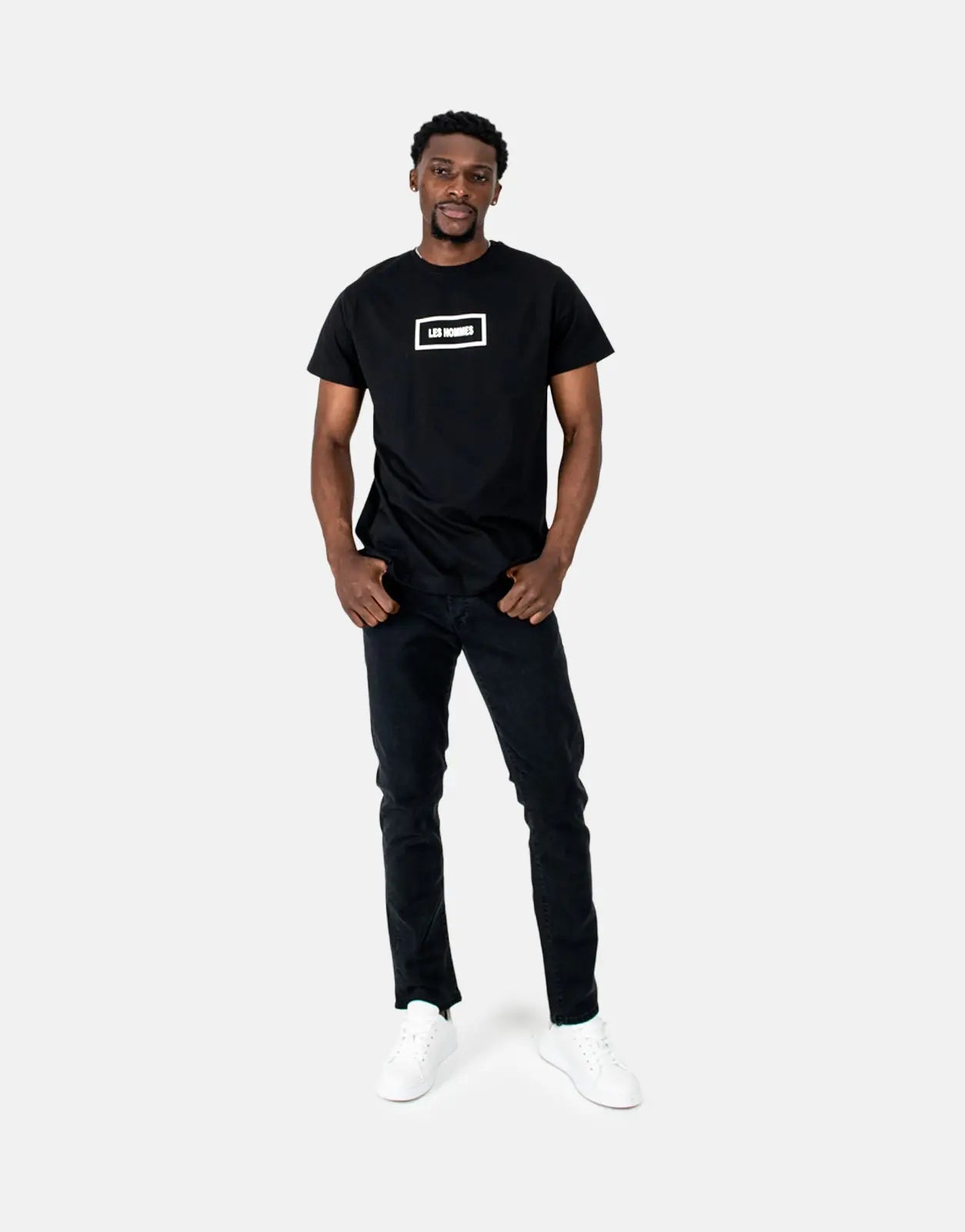Les Hommes Box Print Black T-Shirt - Subwear