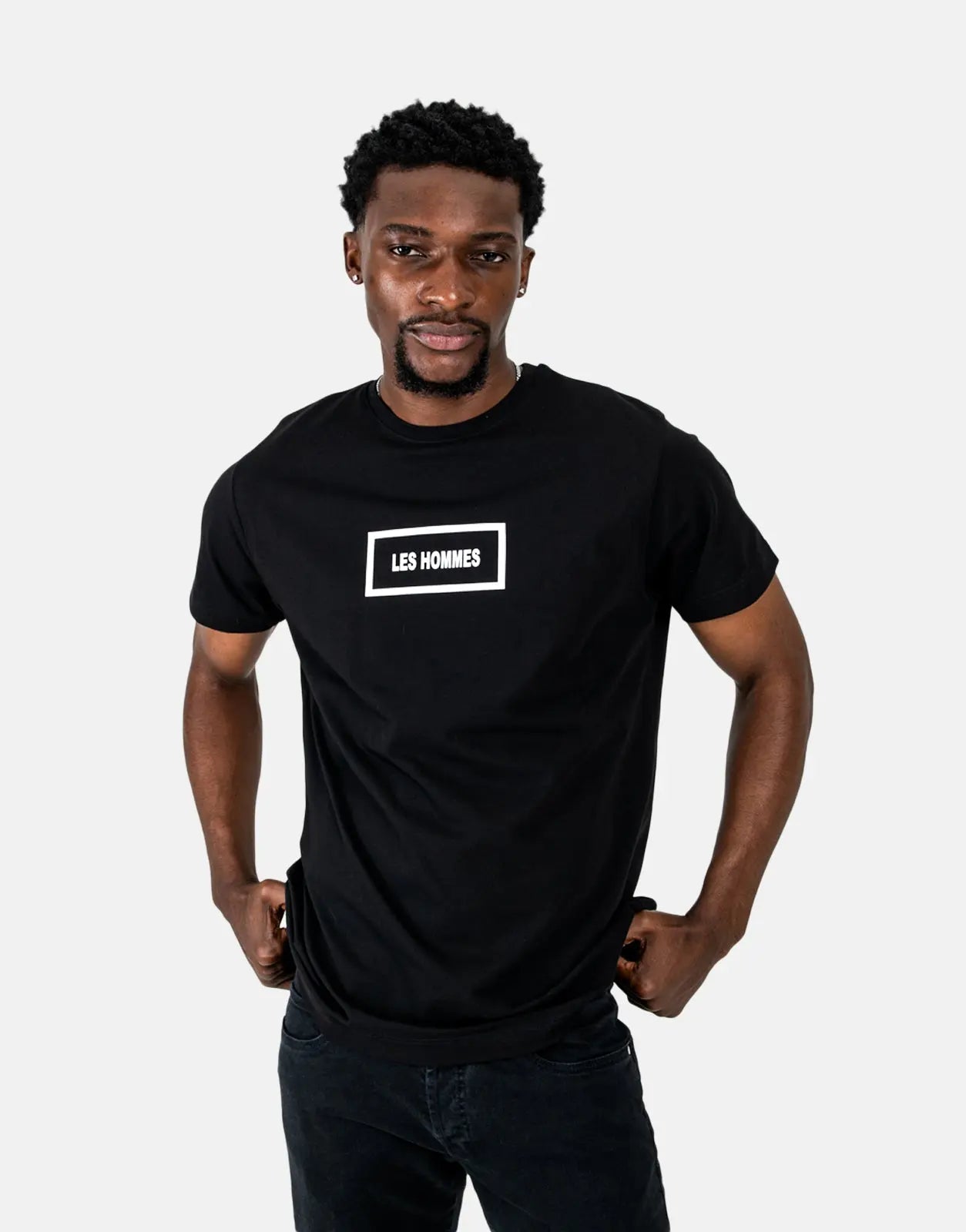 Les Hommes Box Print Black T-Shirt - Subwear
