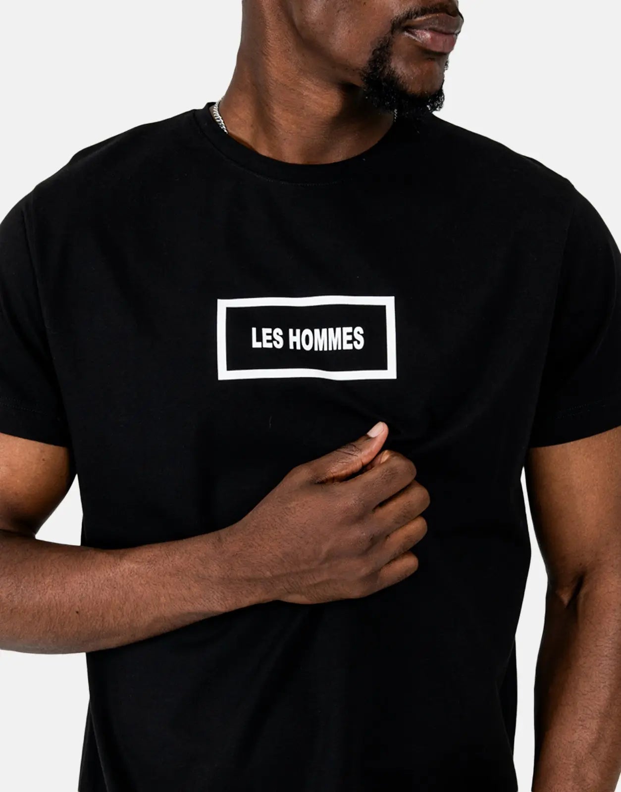 Les Hommes Box Print Black T-Shirt - Subwear