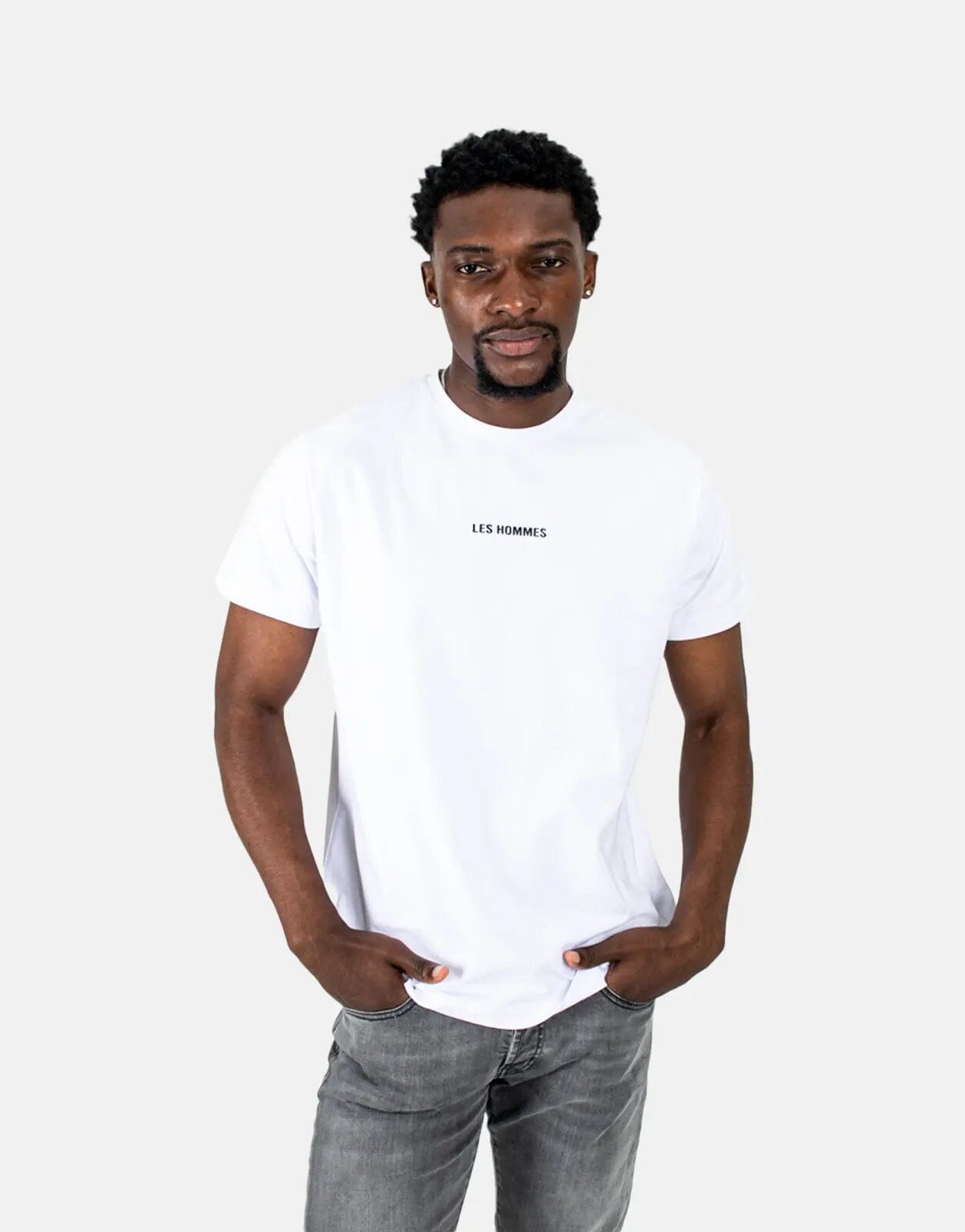 Les Hommes Centre Print White T-Shirt - Subwear