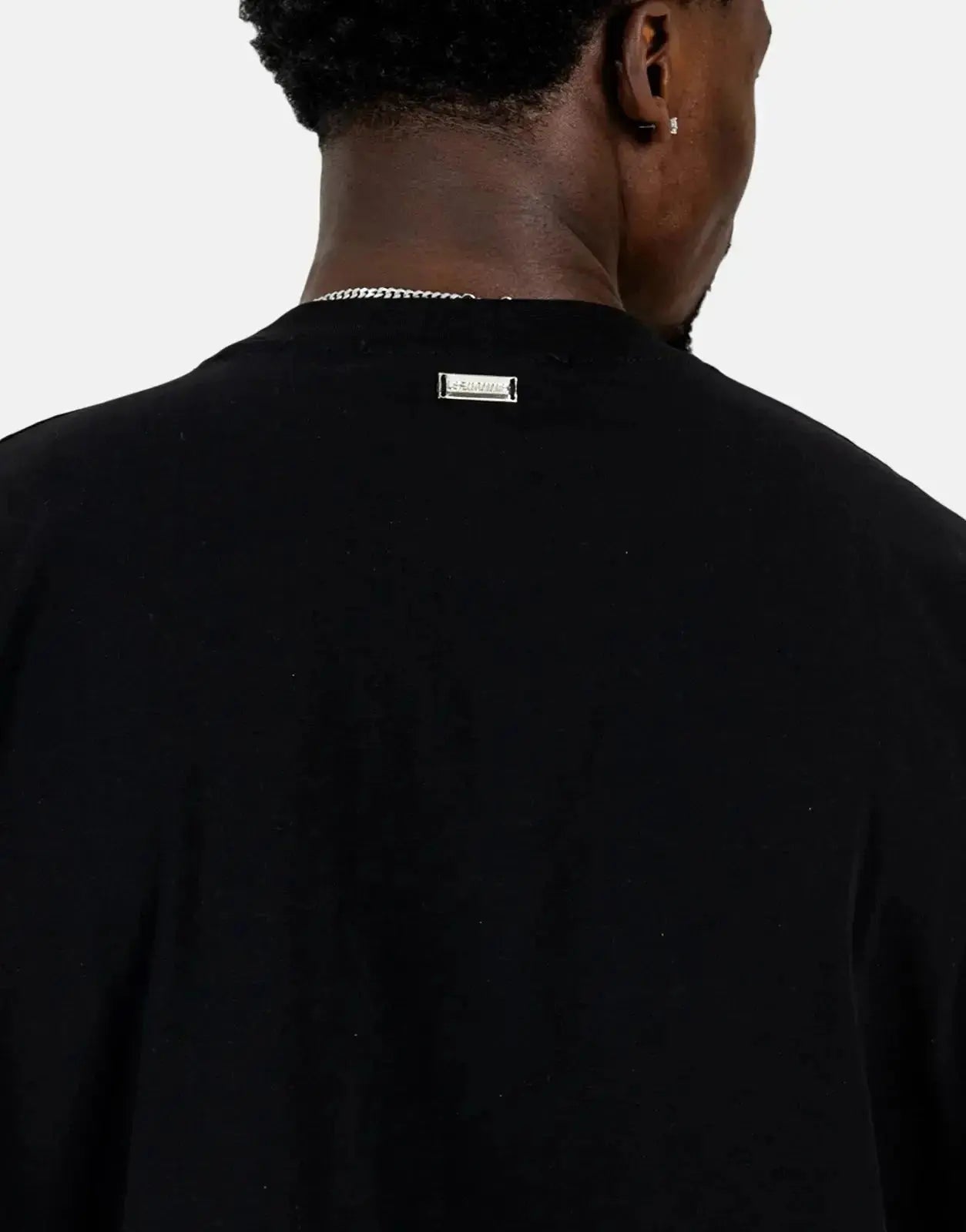 Les Hommes Glitter Print Black T-Shirt - Subwear