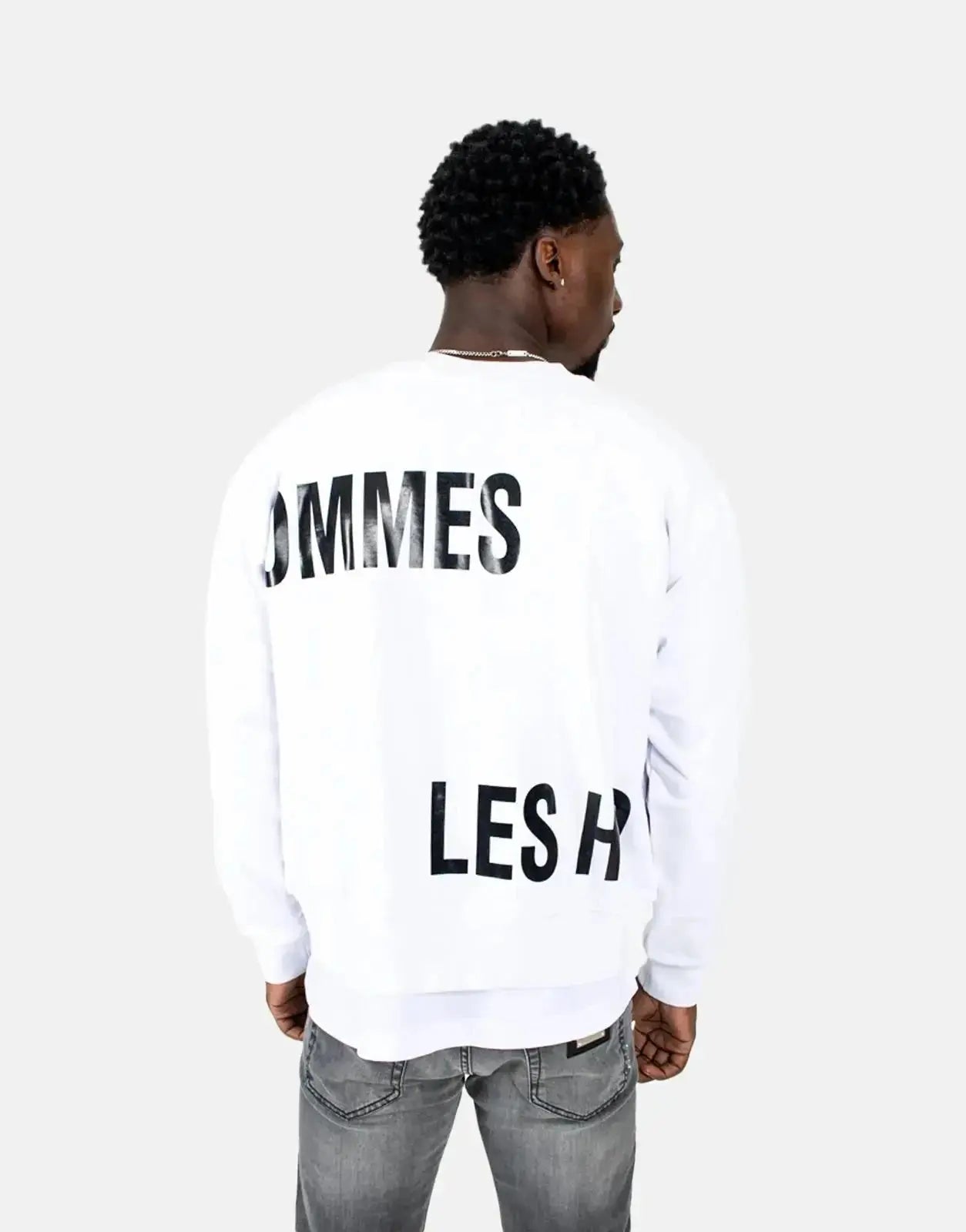 Les Hommes Multi Font White Sweatshirt - Subwear
