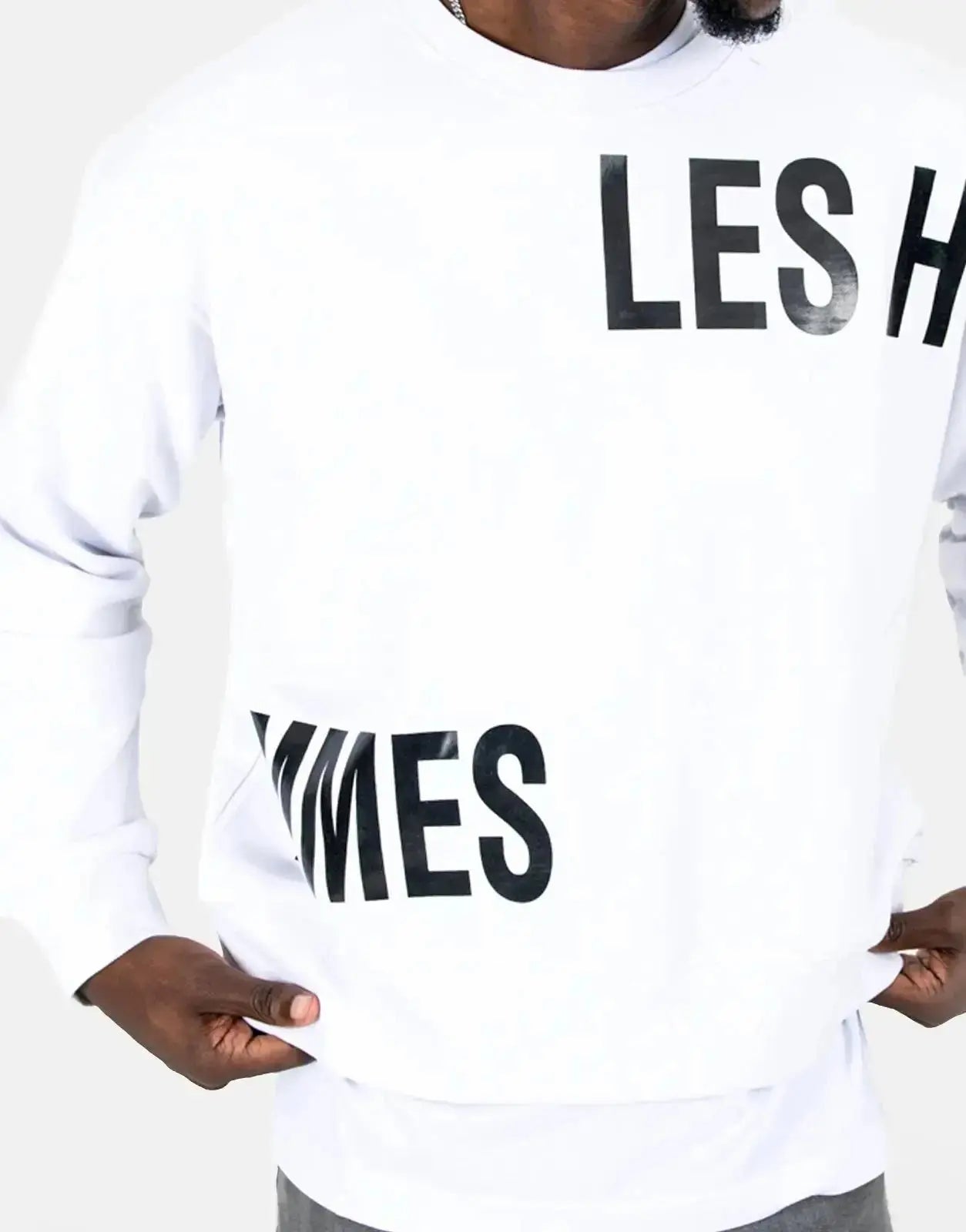 Les Hommes Multi Font White Sweatshirt - Subwear