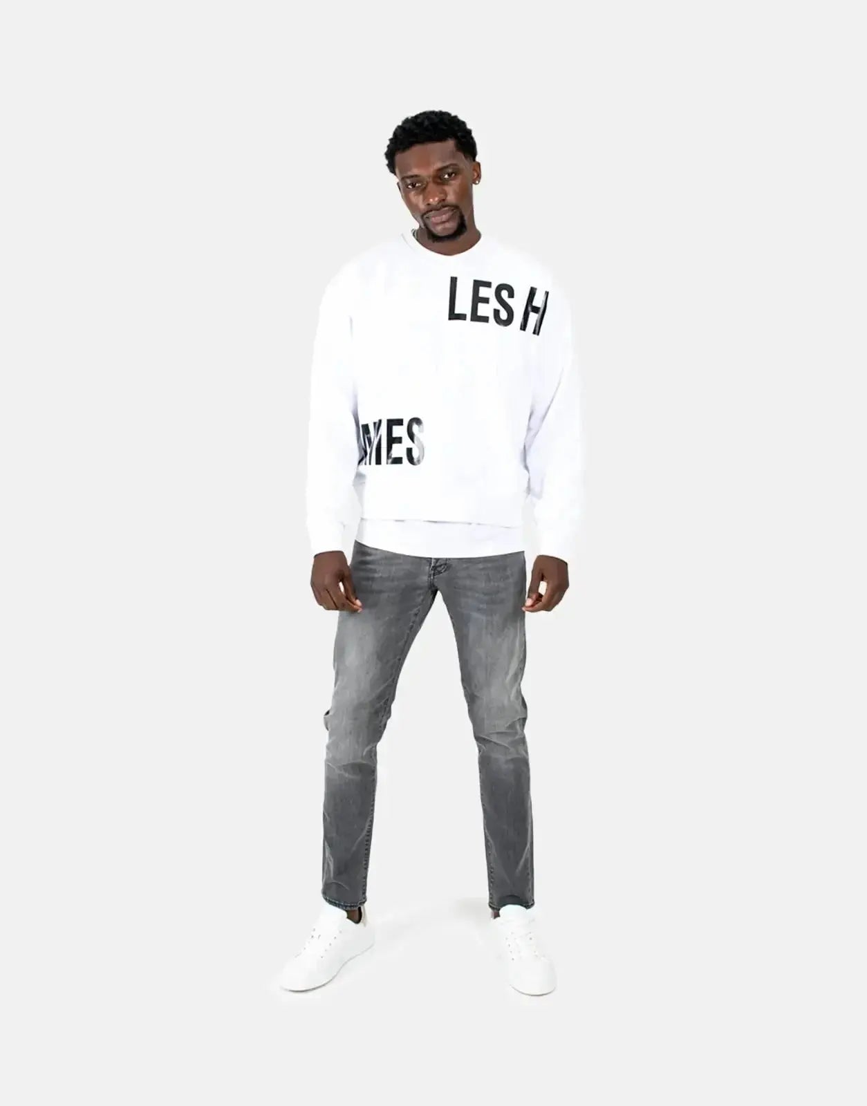 Les Hommes Multi Font White Sweatshirt - Subwear