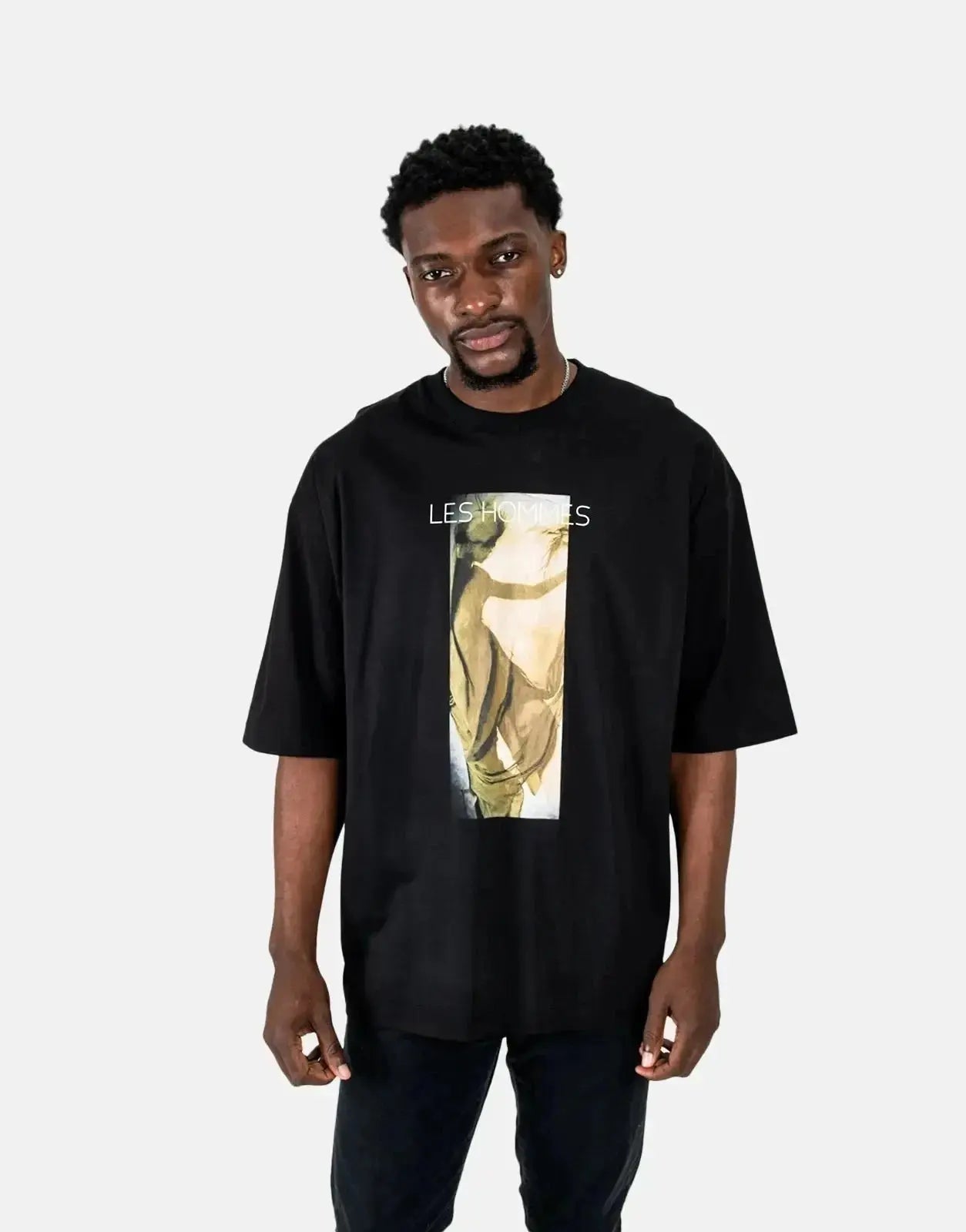 Les Hommes Shadow Graphic Black T-Shirt - Subwear