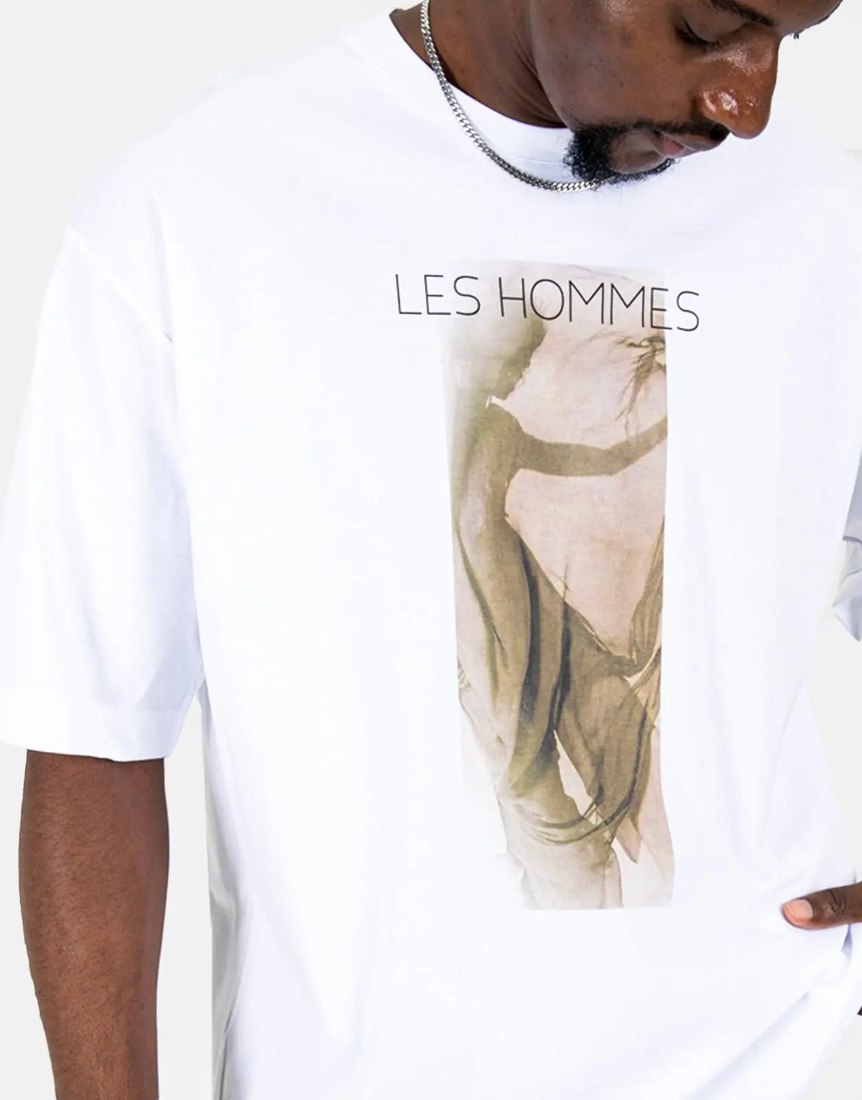 Les Hommes Shadow Graphic White T-Shirt - Subwear