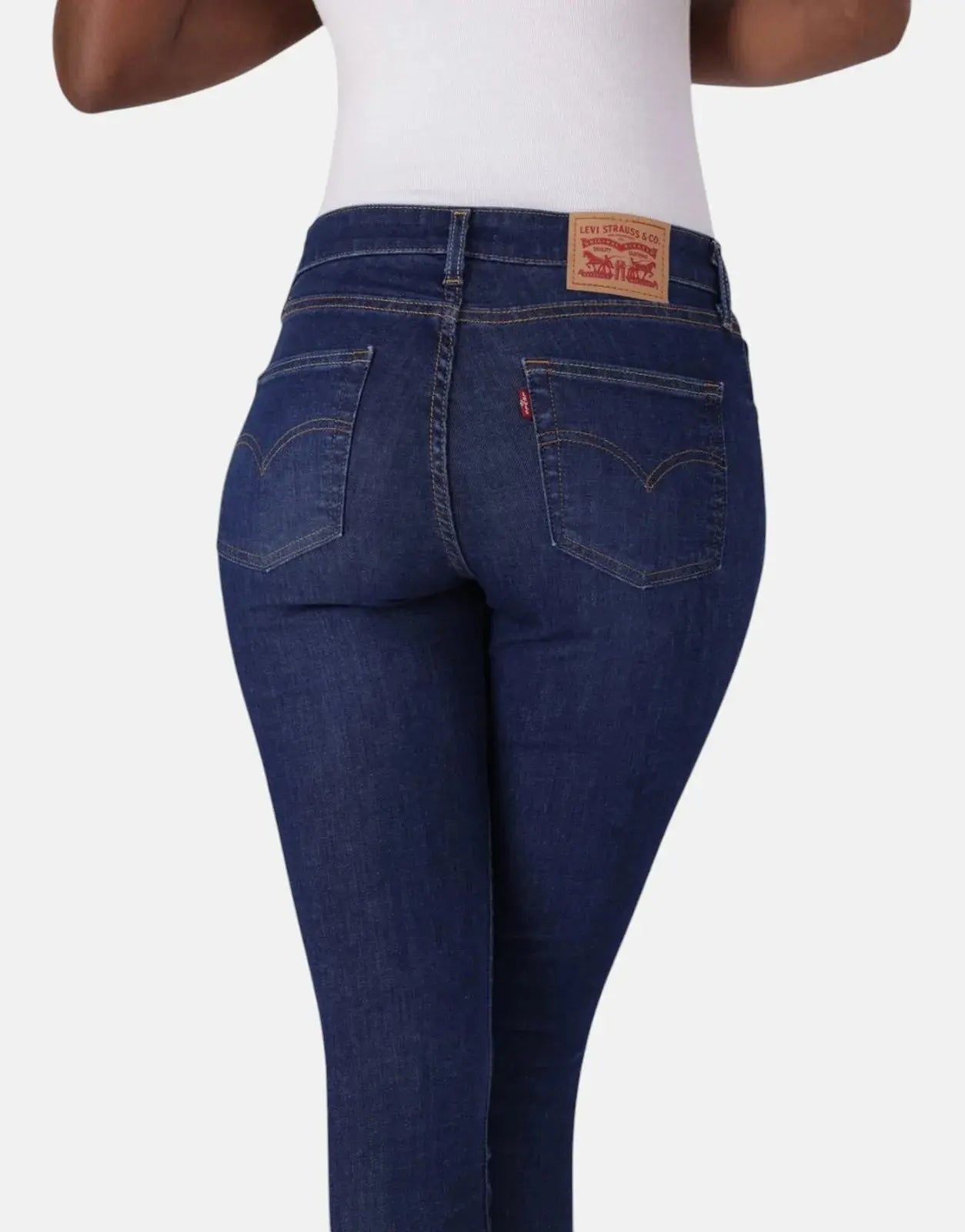 Levi's 721 High Rise Skinny Blue Wave Dark Jeans - Subwear