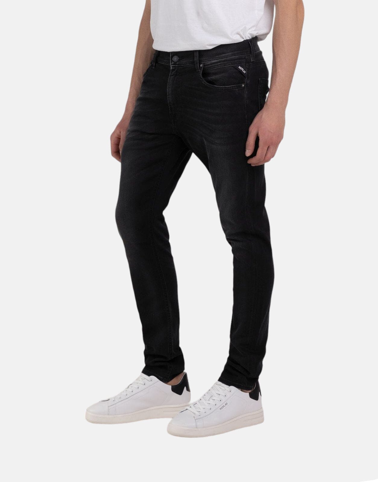 Replay Mickym X-Lite Slim Tapered Jeans Black - Subwear