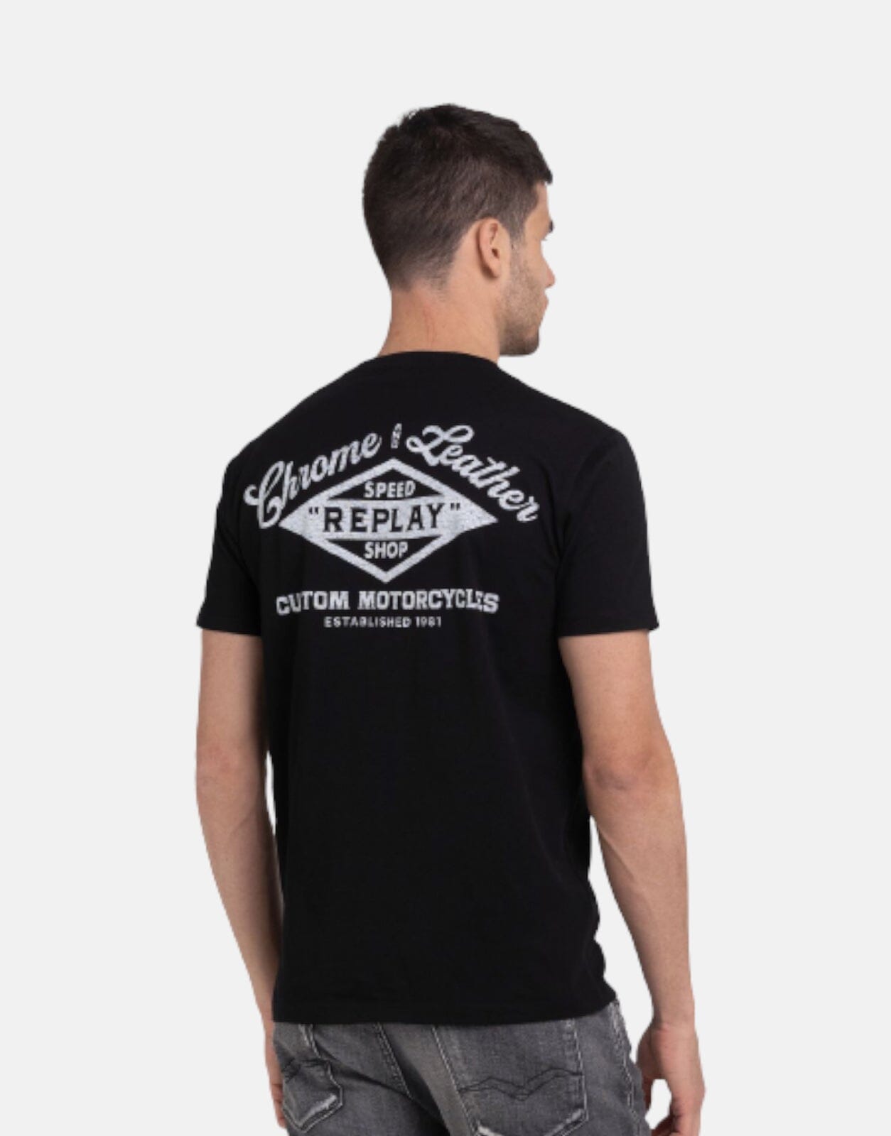 Replay Chrome Leather Print T-Shirt - Subwear