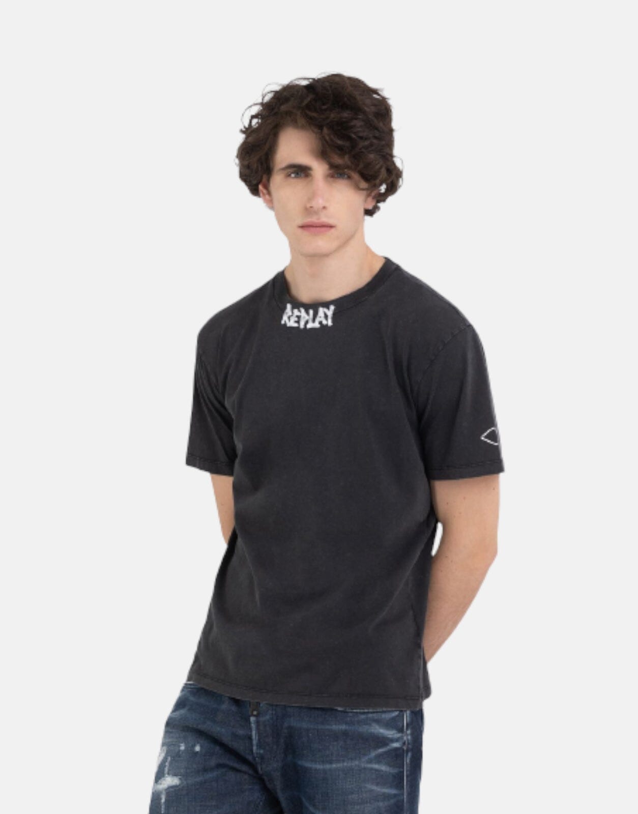 Replay Painted Logo Blackboard T-Shirt - Subwear