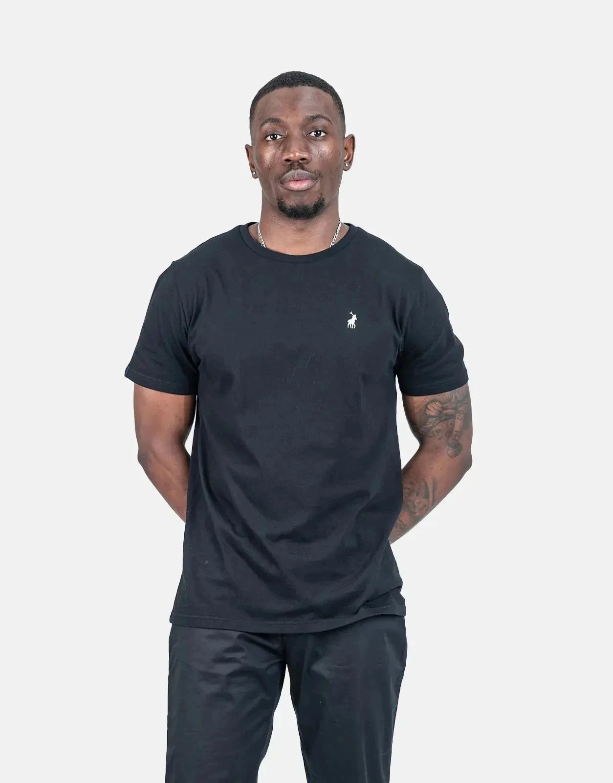 Polo Basic Crew Neck T-Shirt Black - Subwear