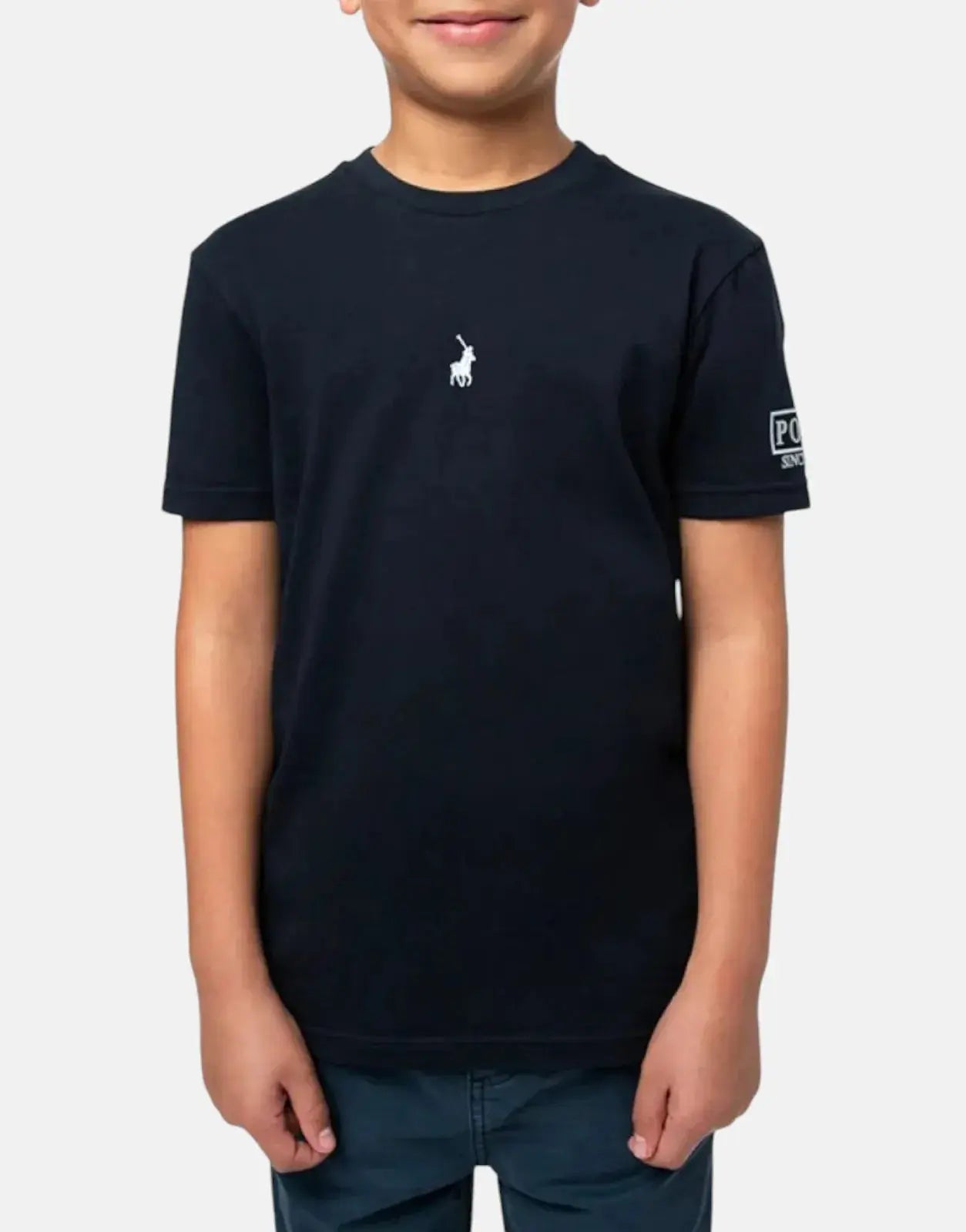 Polo Boys Gary Printed Navy T-Shirt Polo