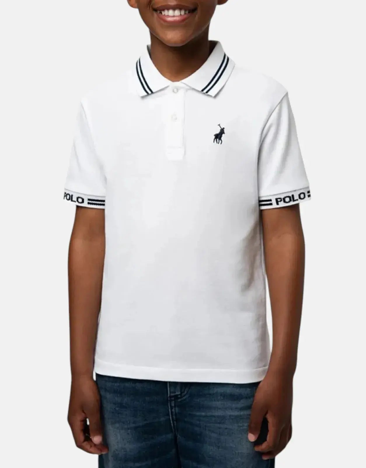 Polo Boys Owen Jacquard White Golfer - Subwear