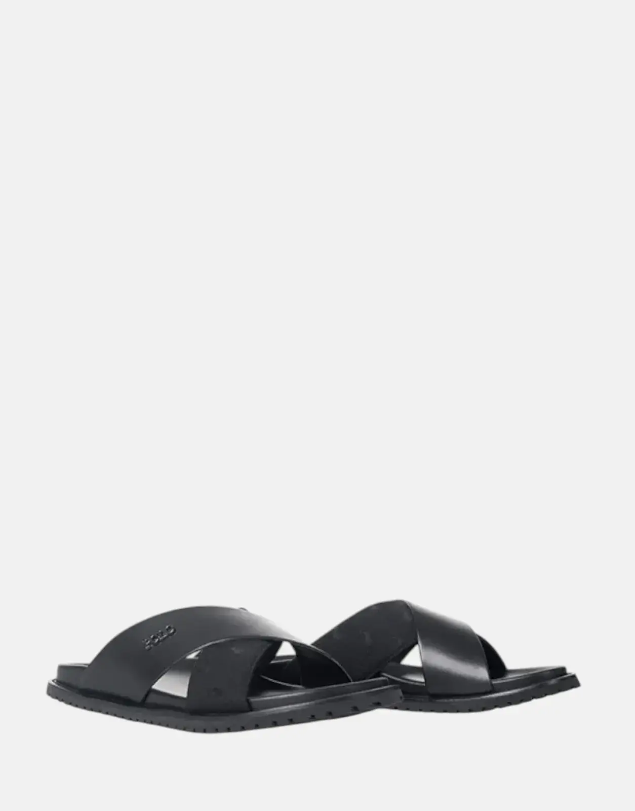 Polo Cross Strap Jacquard Black Sandals Polo
