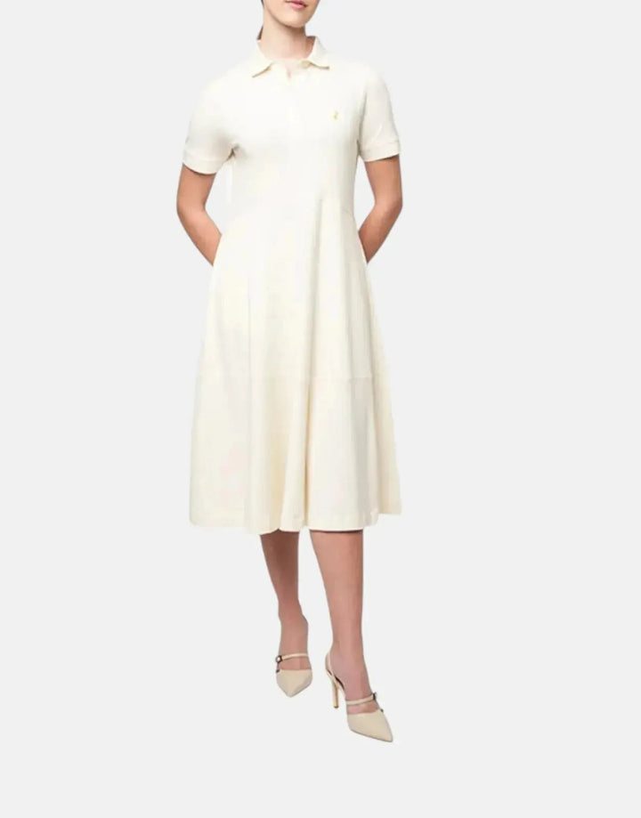 Polo Emily Fit & Flare Off White Golfer Dress - Subwear