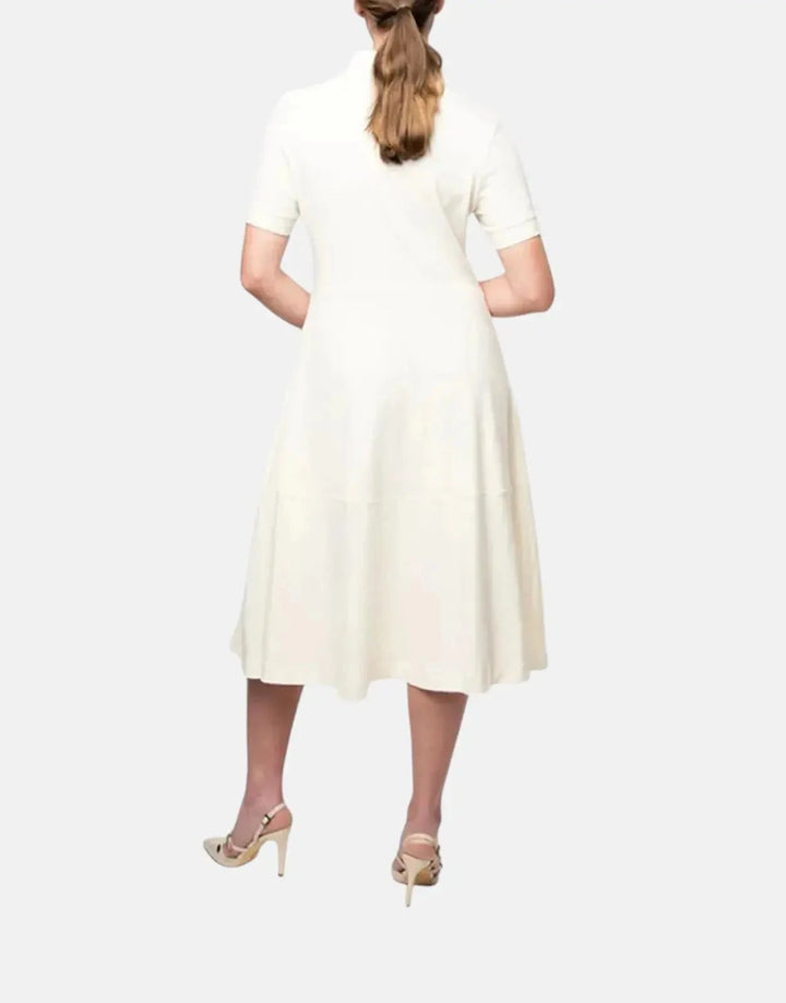 Polo Emily Fit & Flare Off White Golfer Dress - Subwear