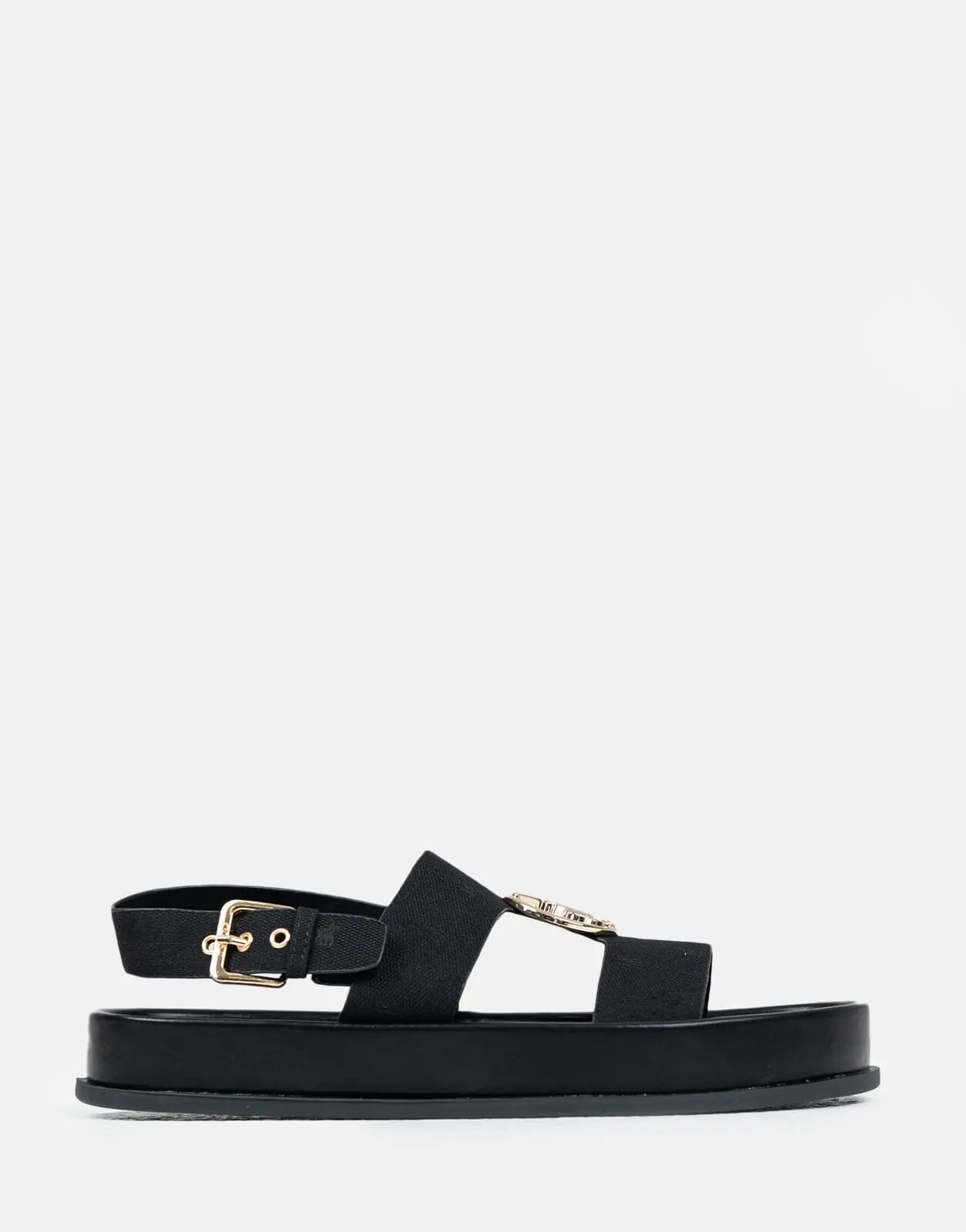 Polo Jacquard Moulded Trim Black Sandal - Subwear