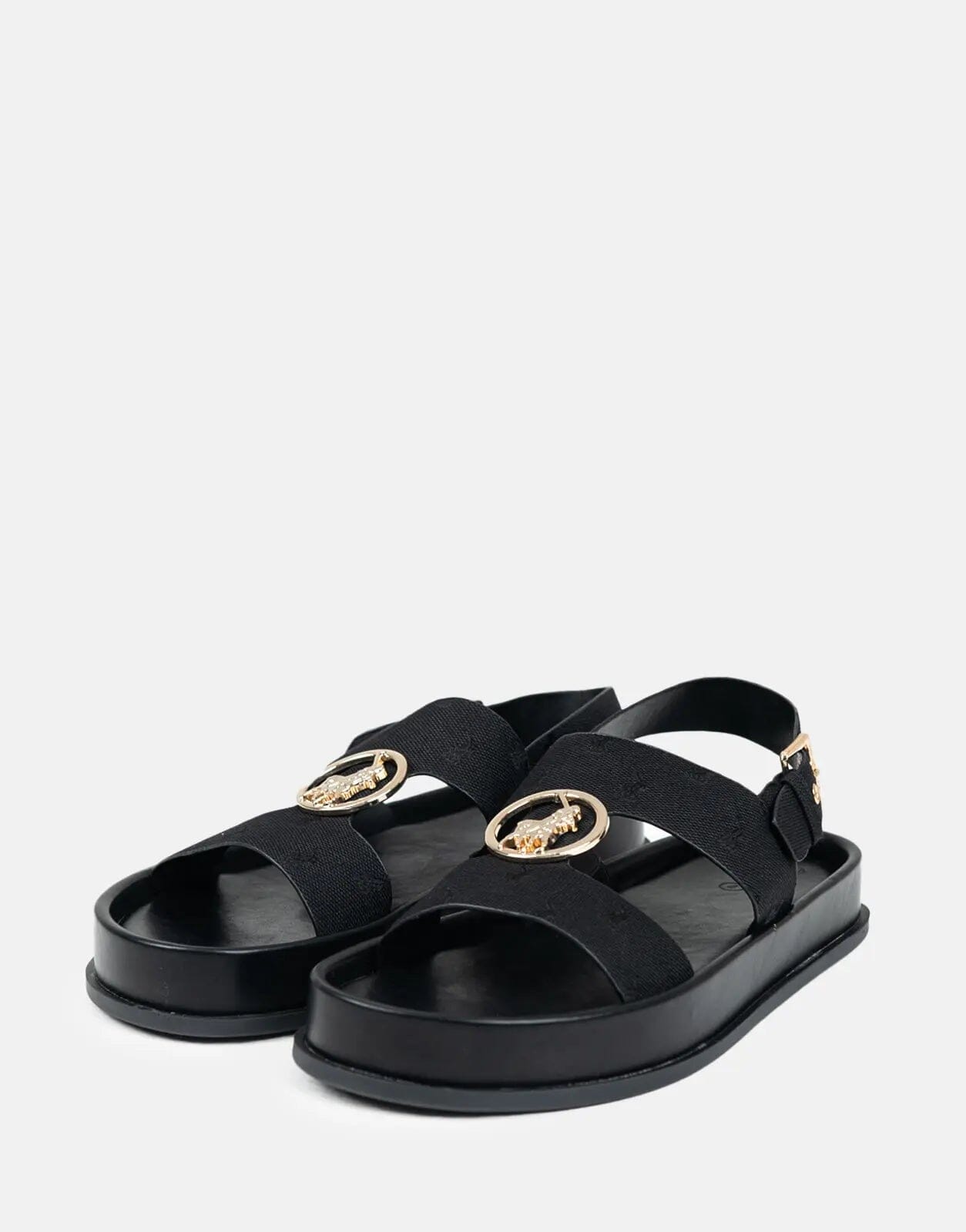 Polo Jacquard Moulded Trim Black Sandal - Subwear