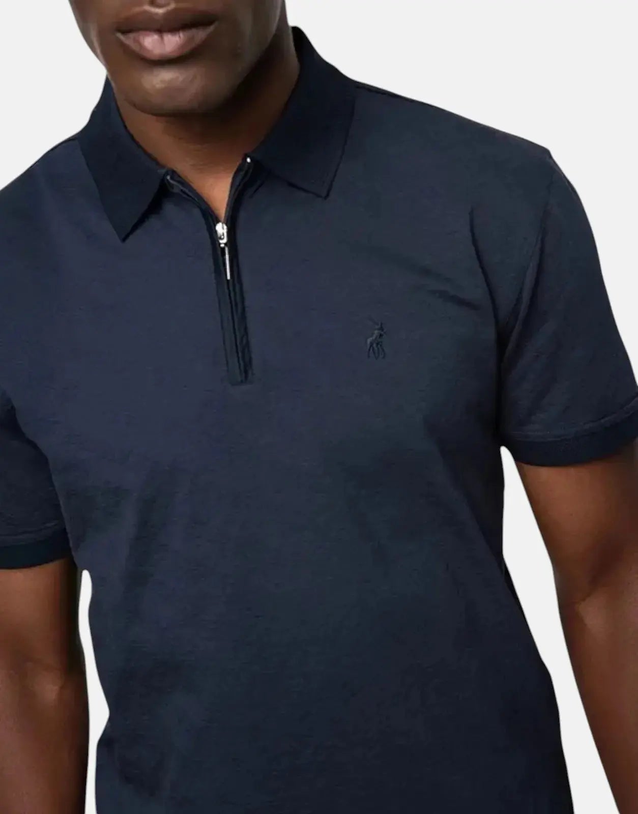 Polo Jacquard Quarter Zip Navy Golfer Polo