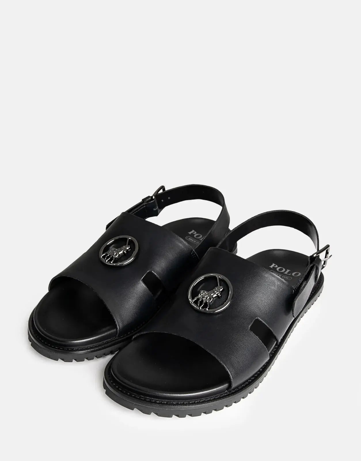 Polo Moulded Trim Black Mens Sandals Polo
