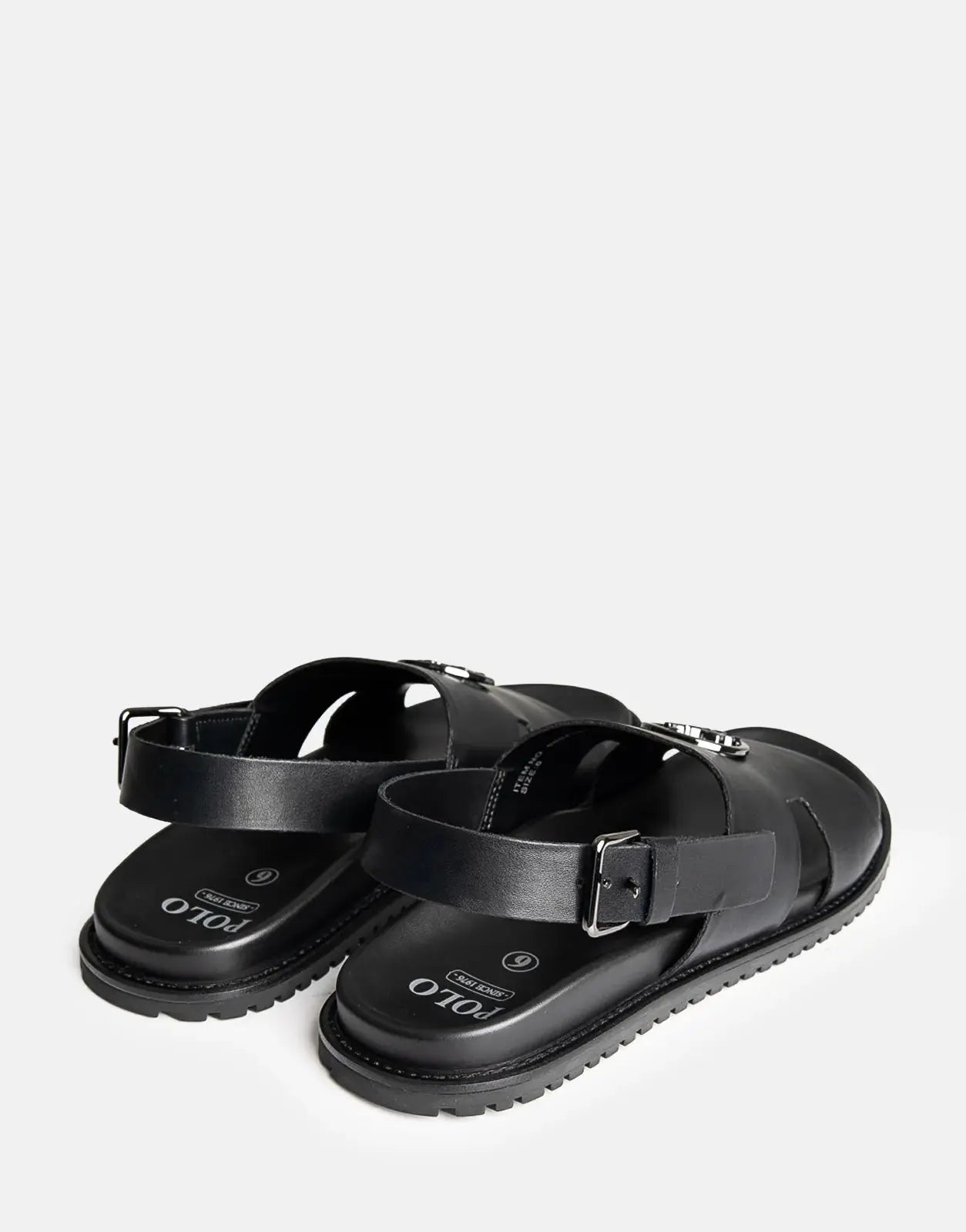 Polo Moulded Trim Black Mens Sandals Polo