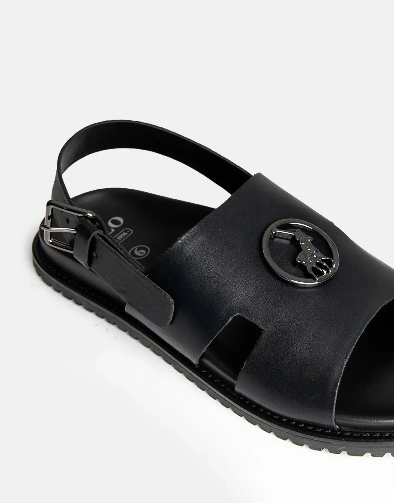 Polo Moulded Trim Black Mens Sandals Polo