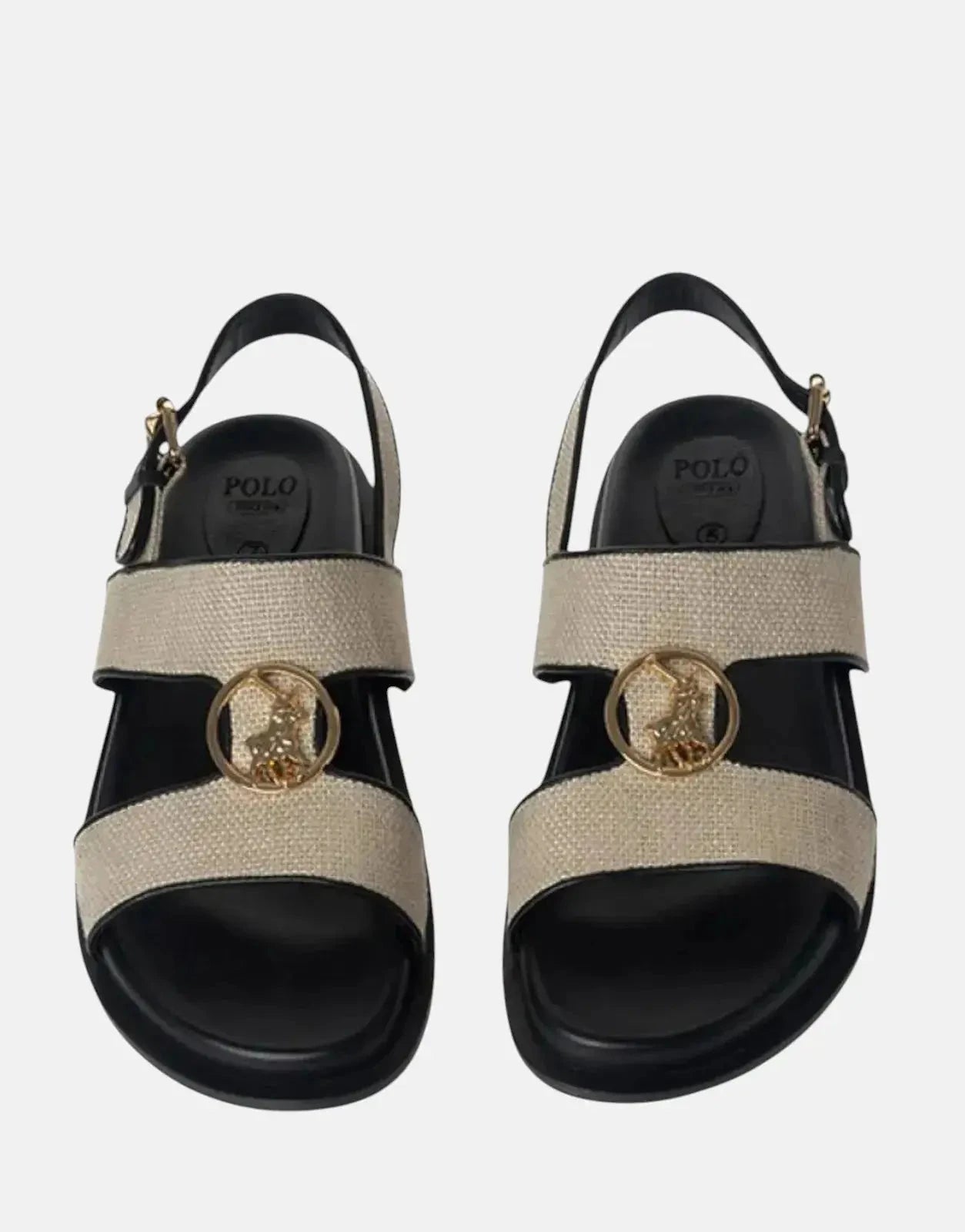 Polo Moulded Trim Leather Sandal - Off White - Subwear