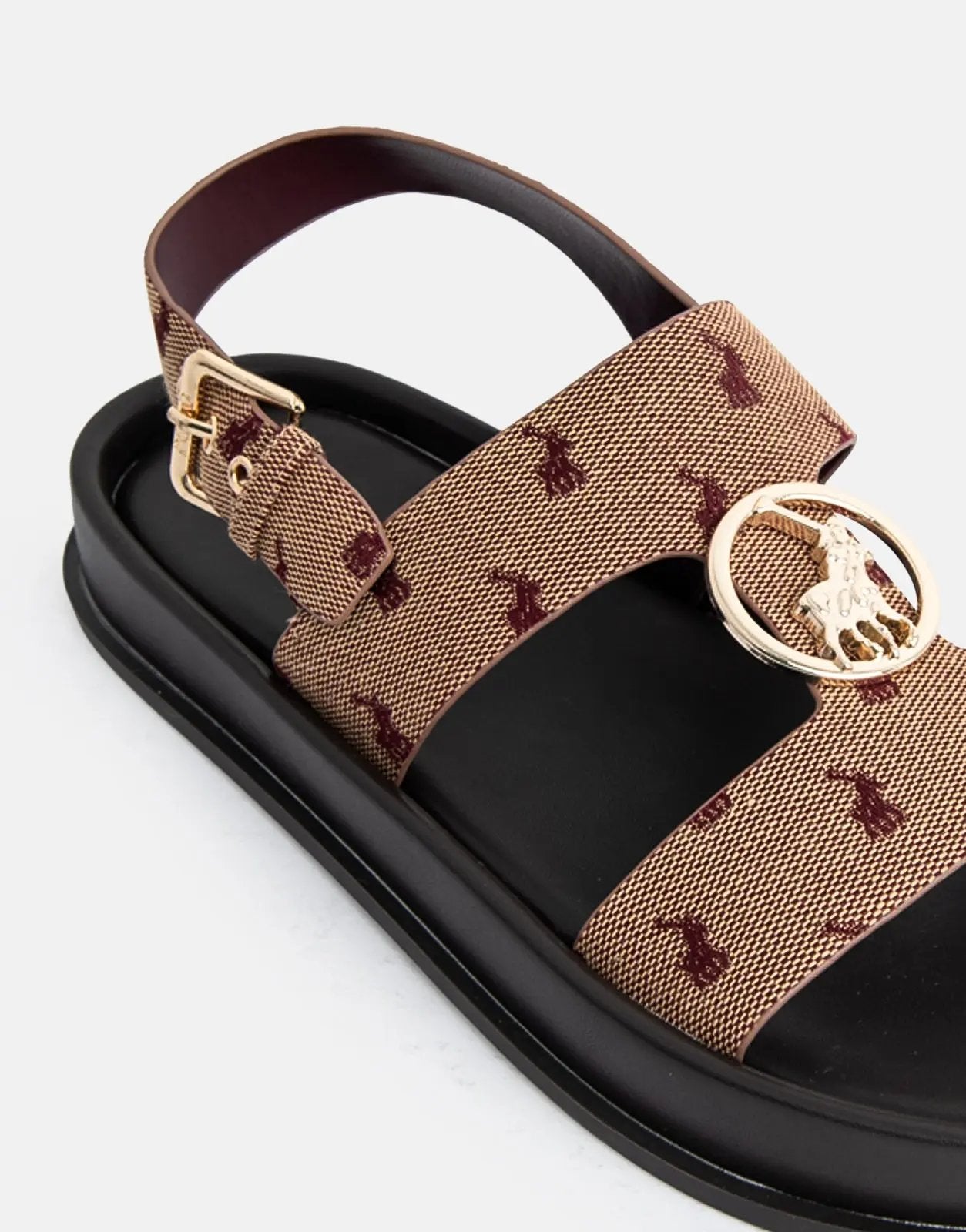 Polo Moulded Unit Trim Sandal Burgundy Jacquard - Subwear