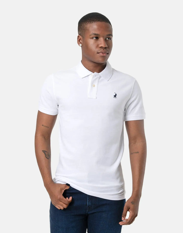 Polo Stretch Pique White Polo Shirt - Subwear