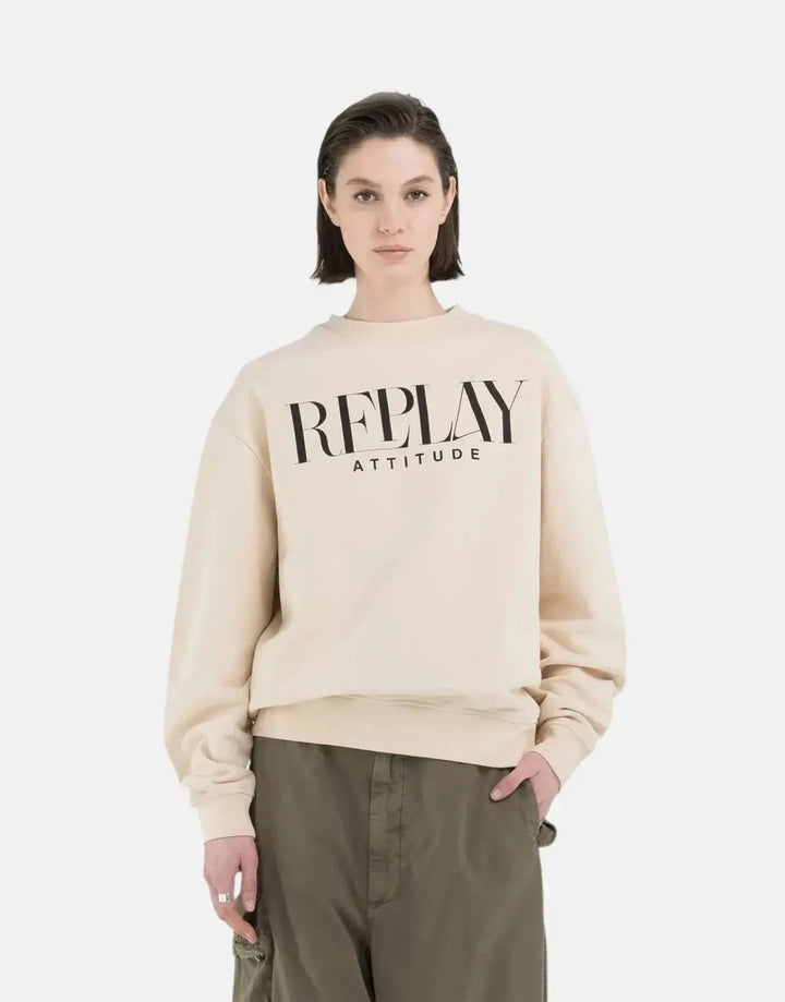 Replay Attitude Light Sand Oversized T-Shirt - Subwear