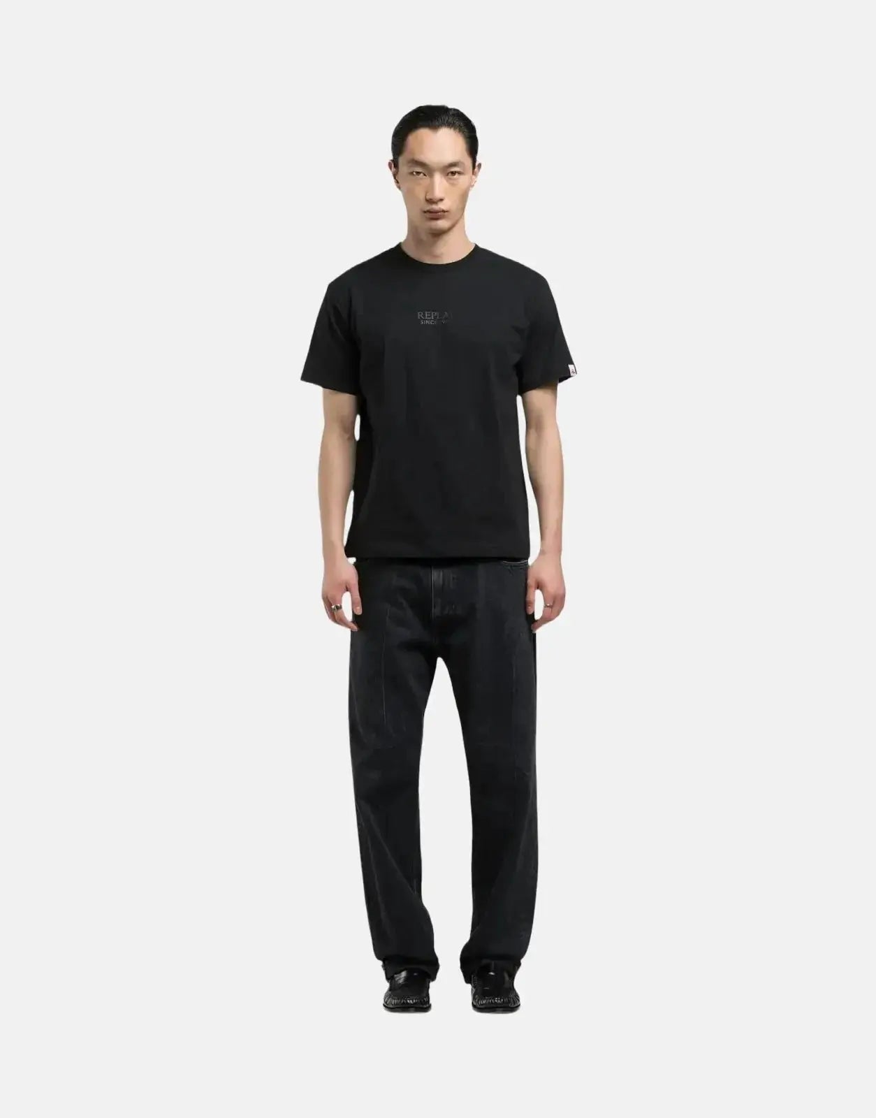 Replay Center Rubber Logo Black T-Shirt - Subwear