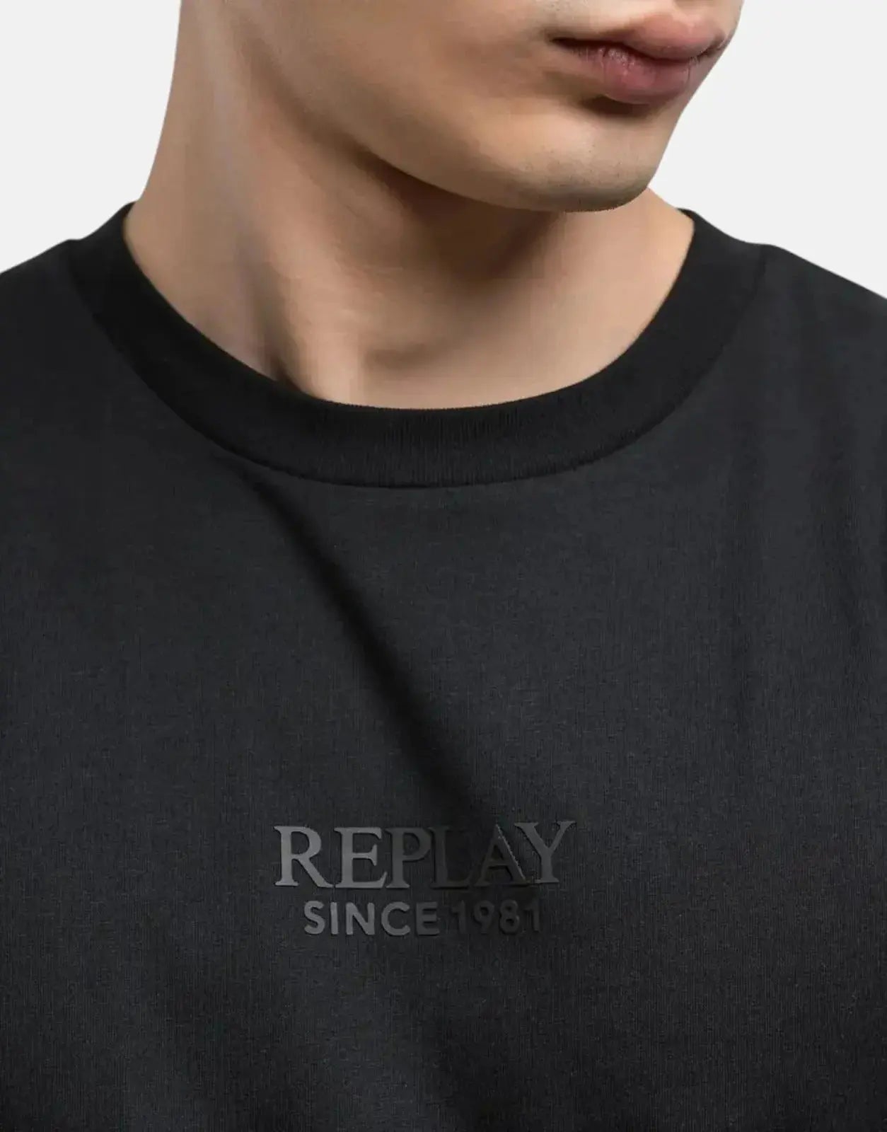 Replay Center Rubber Logo Black T-Shirt - Subwear