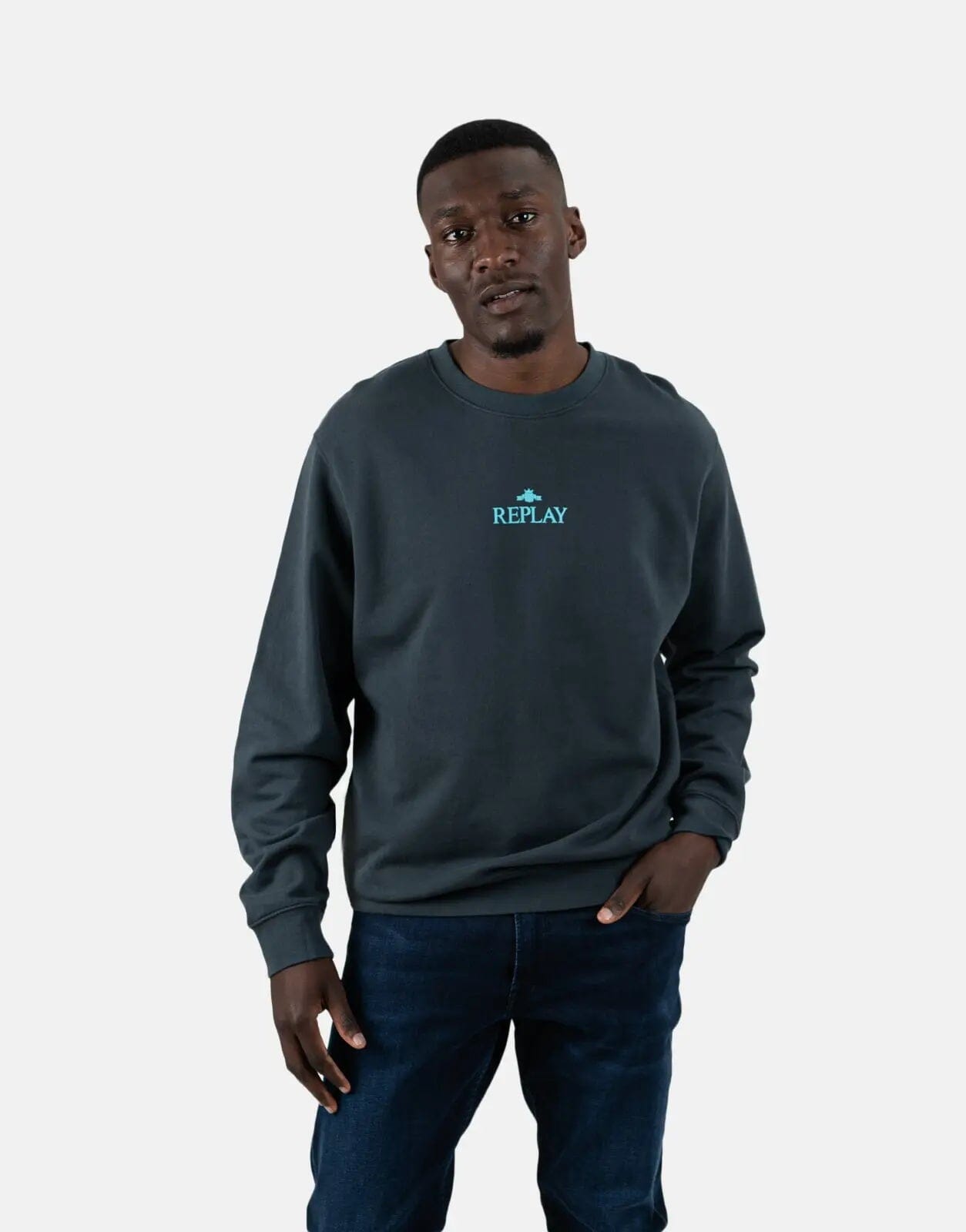 Replay Centre Logo Sweatshirt Grey - Subwear