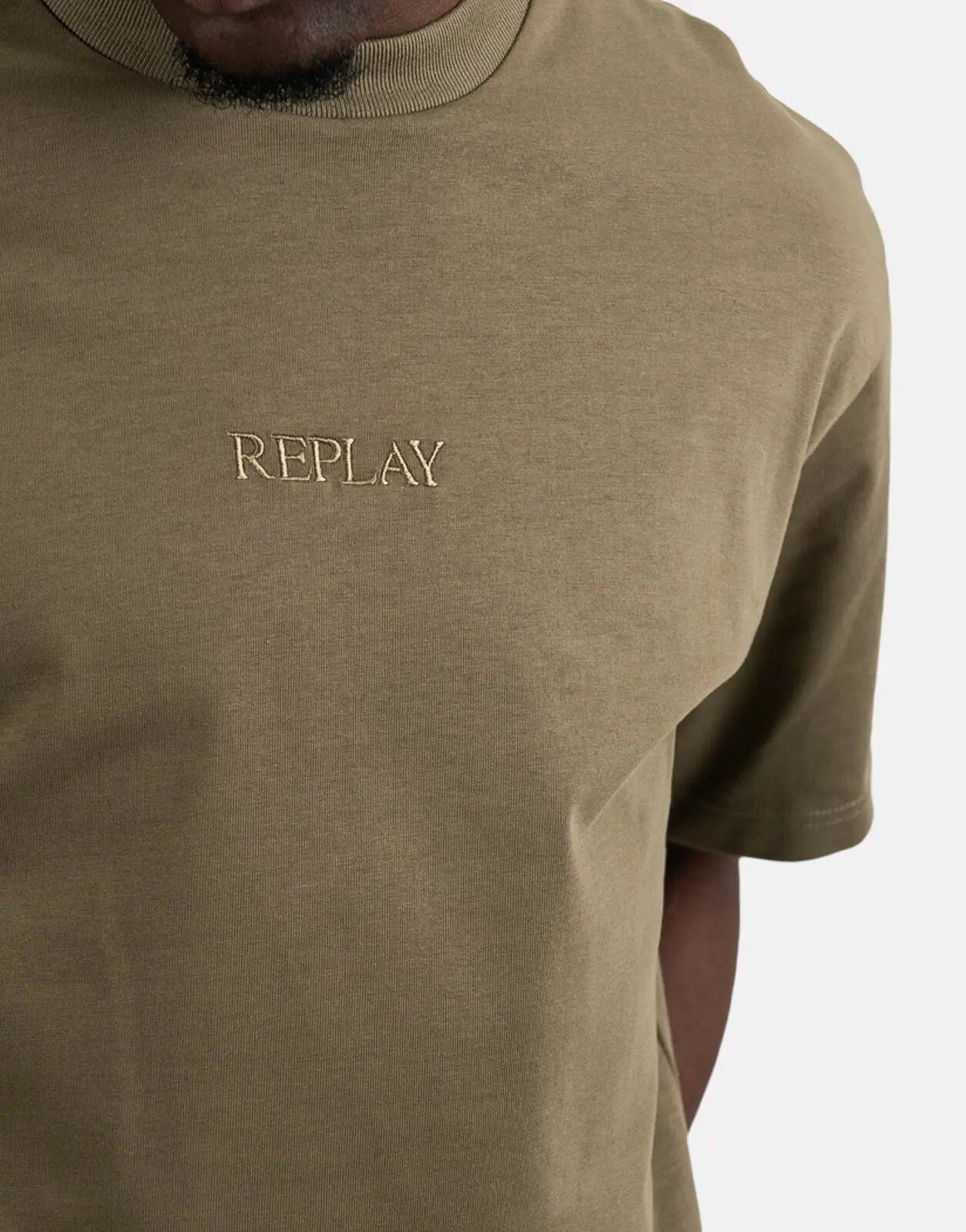 Replay Cotton Emboidery Mud T-Shirt - Subwear