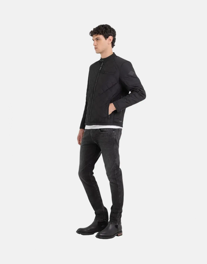 Replay Diamond Quilted Puffer Black Jacket - Subwear