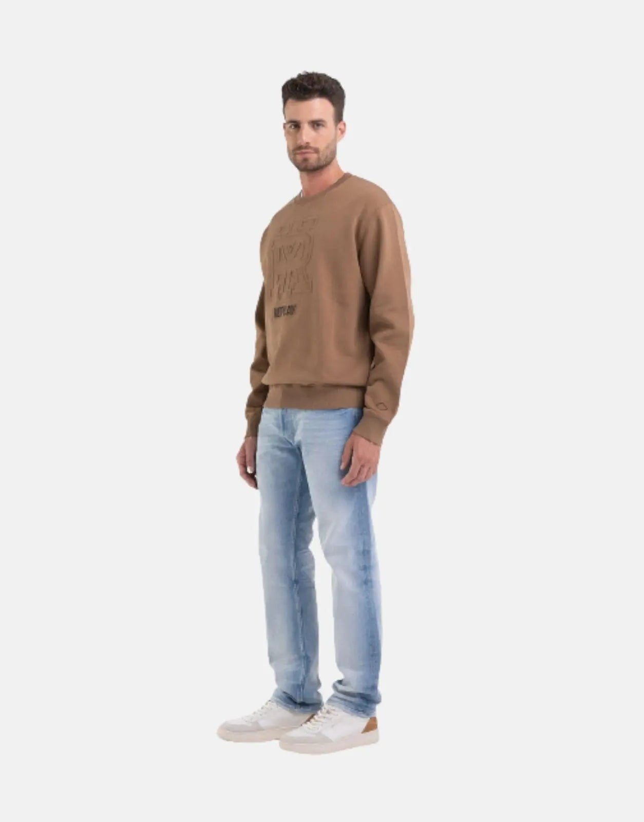 Replay Emossed Logo Brown Sweatshirt - Subwear