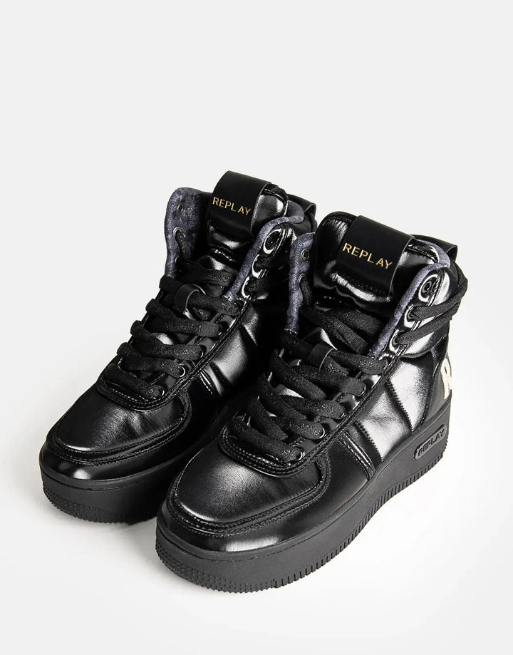 Replay Epic High Stand Out Black Sneakers - Subwear