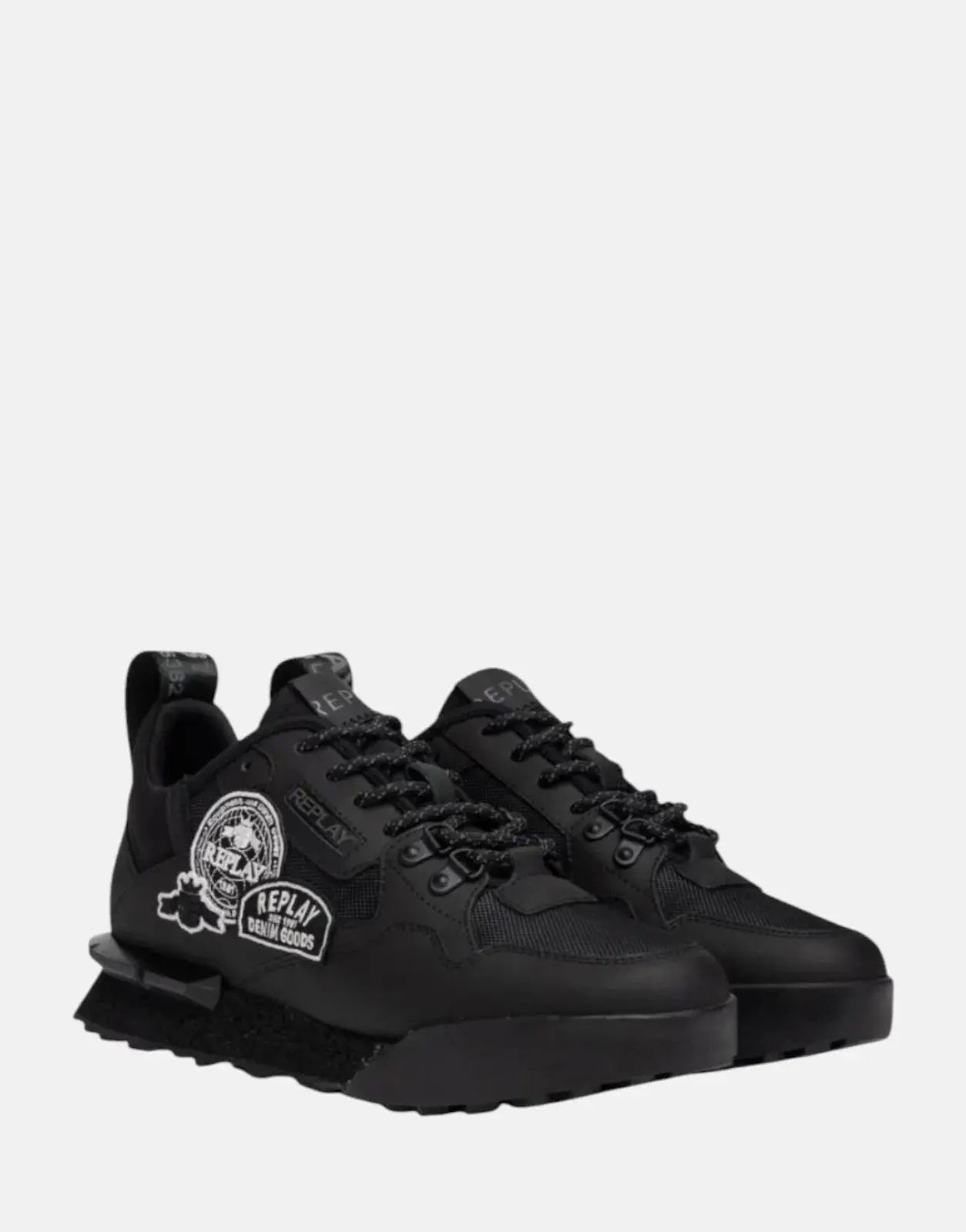 Replay Field Badges Black Sneakers Replay